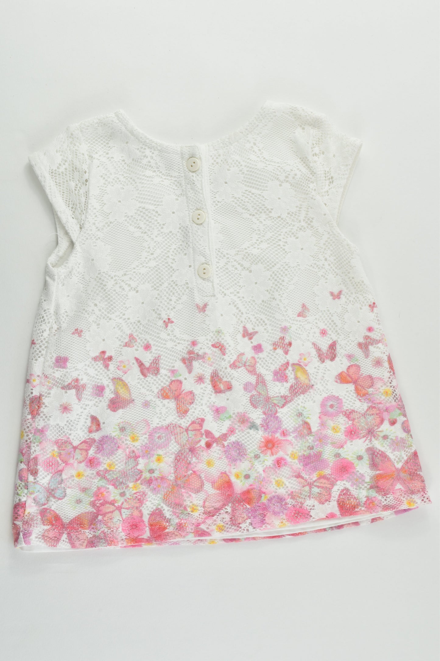NEW M&Co Size 0 (6-9 months) Lined Lace Butterflies Tunic/Dress