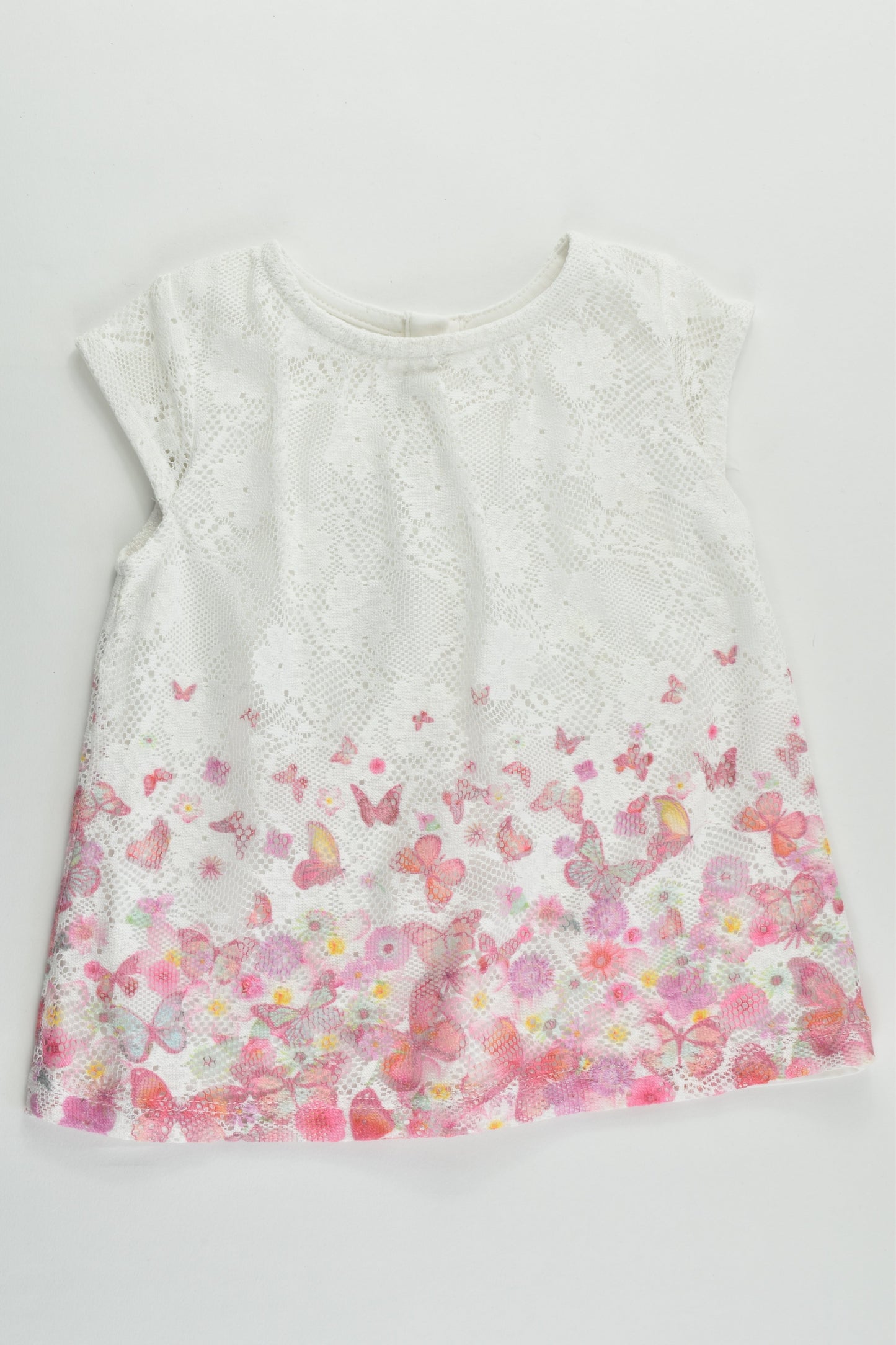 NEW M&Co Size 0 (6-9 months) Lined Lace Butterflies Tunic/Dress