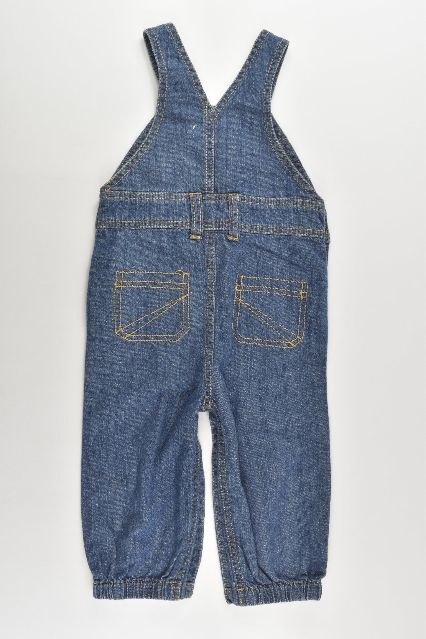 NEW M&Co Size 0 (9-12 months) 'Little Smiler' Denim Overalls