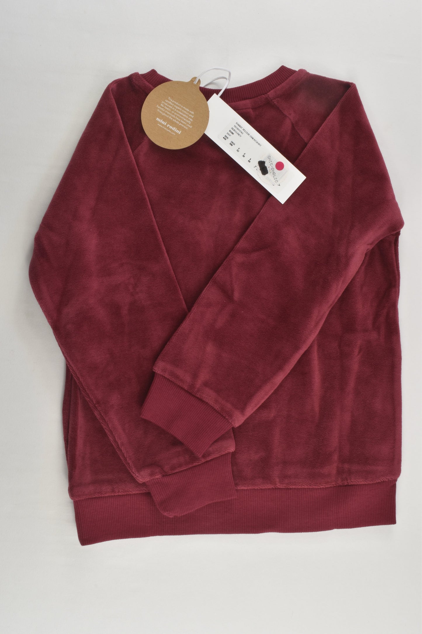 NEW Mini Rodini Size 2-3 (98 cm) Rabbit Velour Sweater