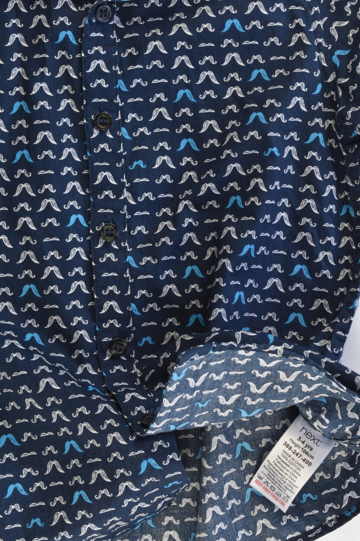 NEW Next Size 3-4 Mustaches Collared Shirt