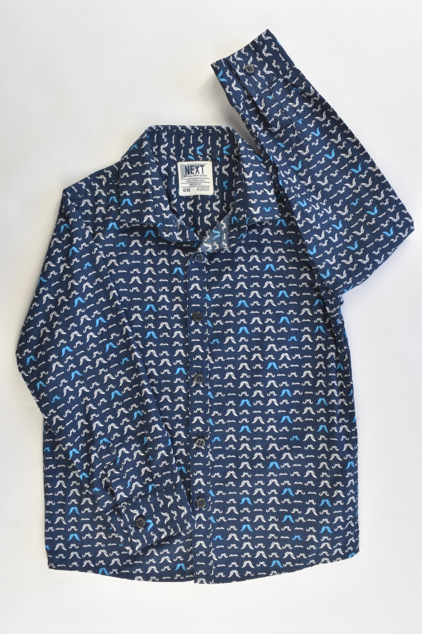 NEW Next Size 3-4 Mustaches Collared Shirt