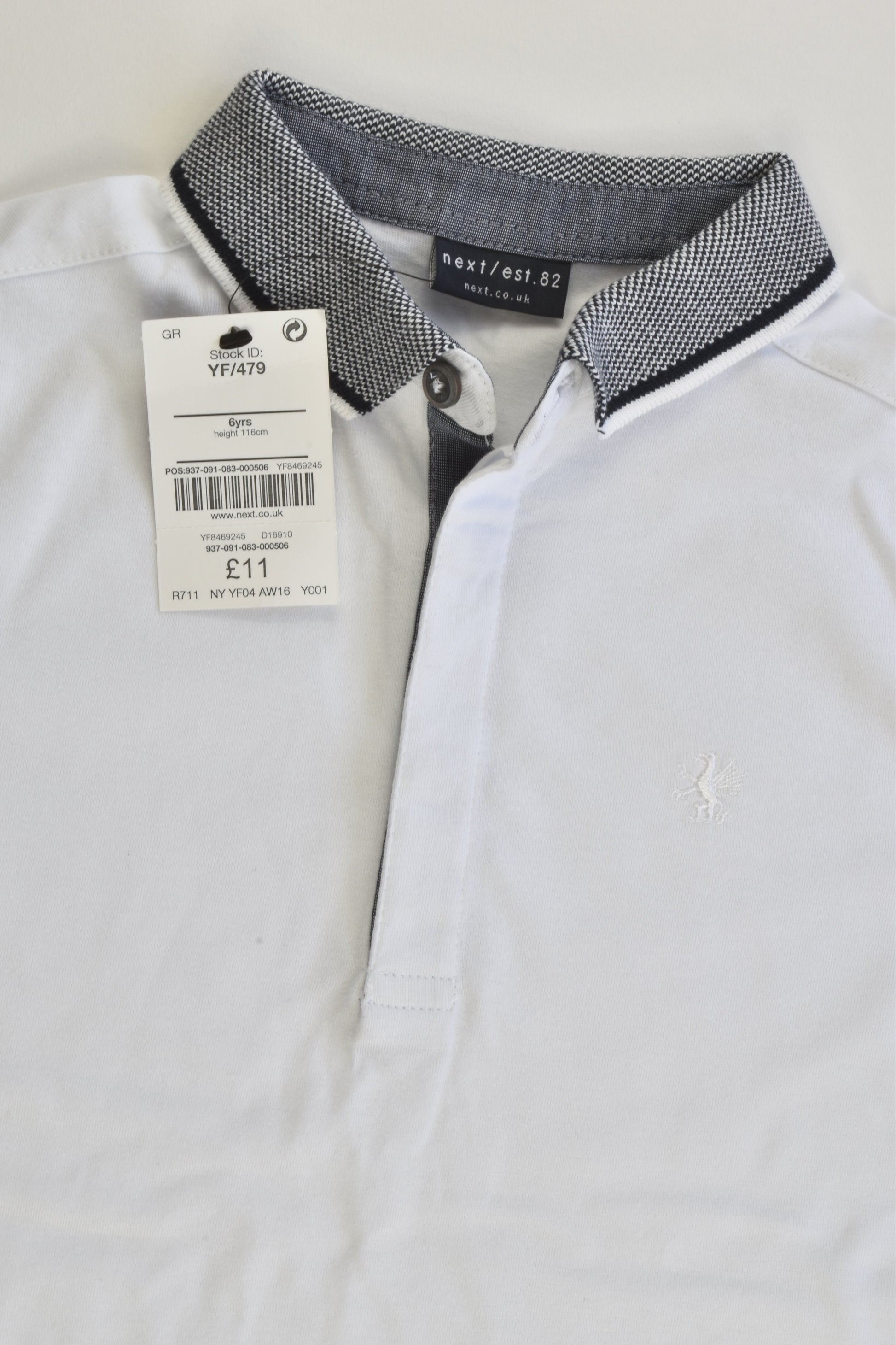 NEW Next (UK) Size 6 (116 cm) Collared T-shirt