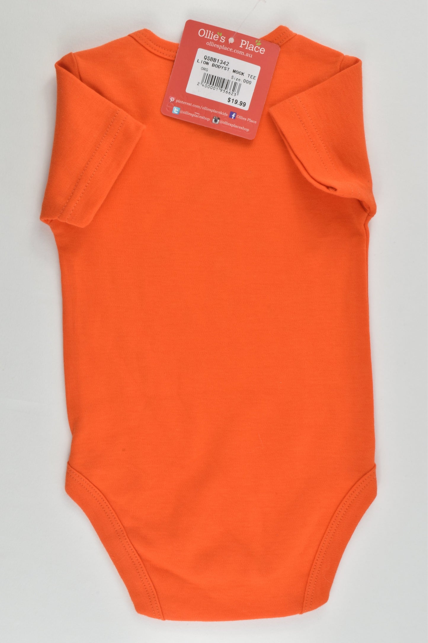 NEW Ollie's Place Size 000 (0-3 months) Tiger Bodysuit