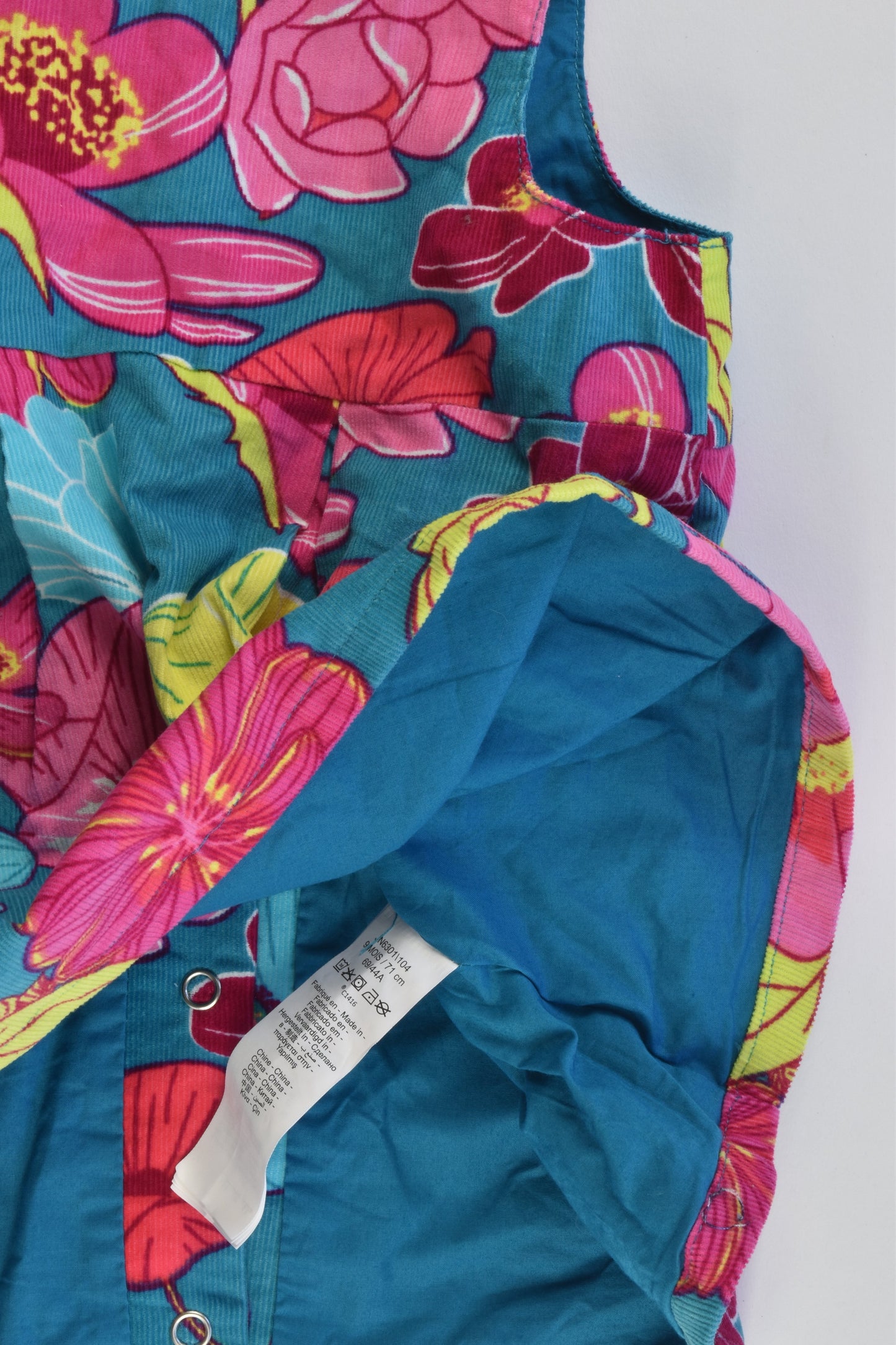 NEW Orchestra France Size 9 months (71 cm) Lined Stretchy Floral Cord Dress