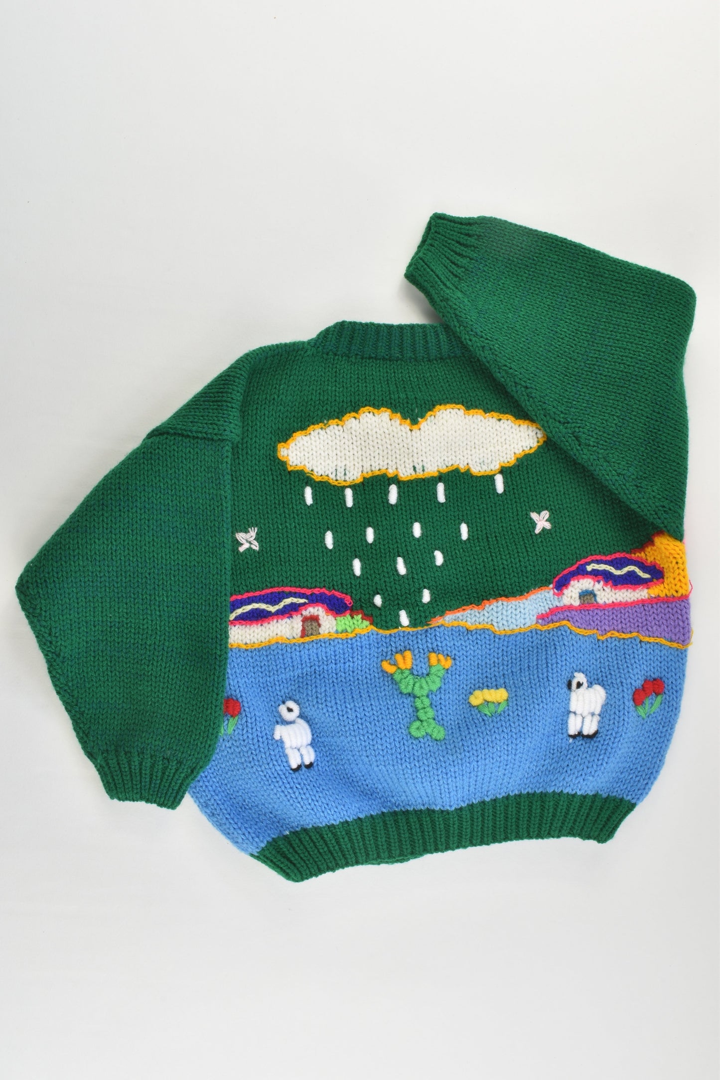 NEW Peruvian Handmade Size 2 Wool Jumper with Buttons