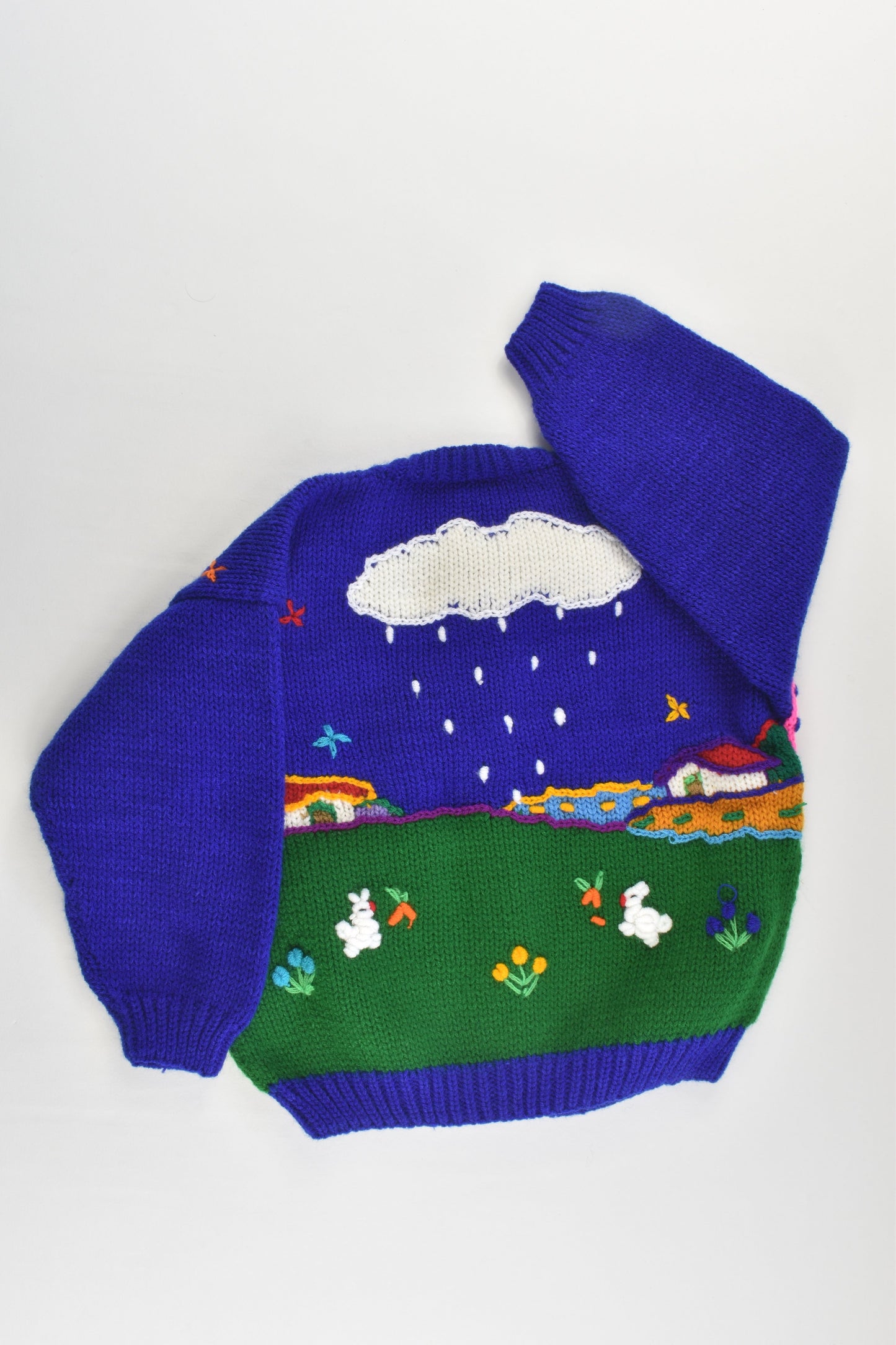 NEW Peruvian Handmade Size 2 Wool Jumper with Buttons