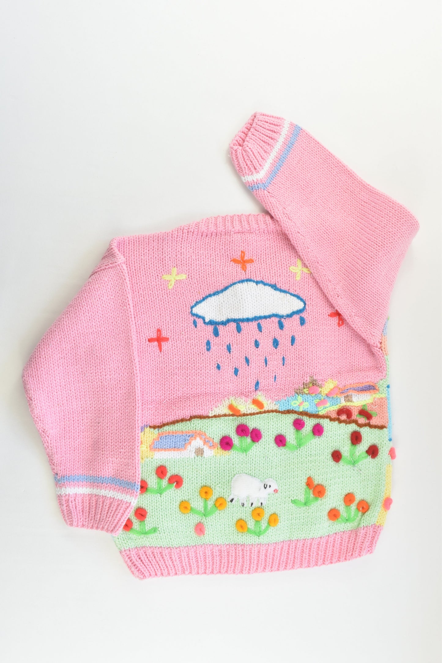 NEW Peruvian Handmade Size 4 Thick Cotton Jumper with Buttons