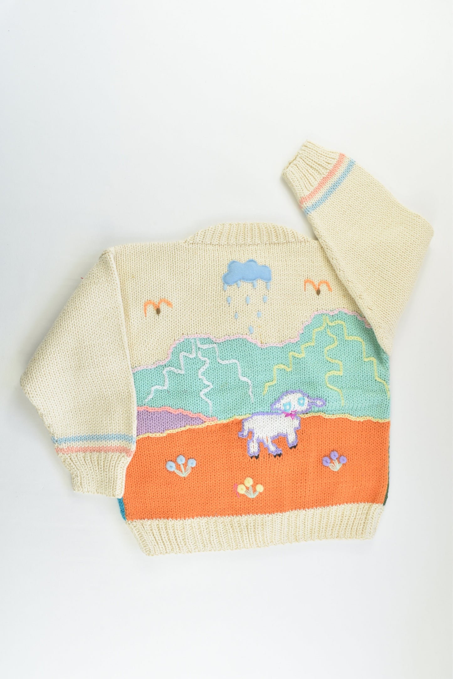 NEW Peruvian Handmade Size 4 Thick Cotton Jumper with Buttons