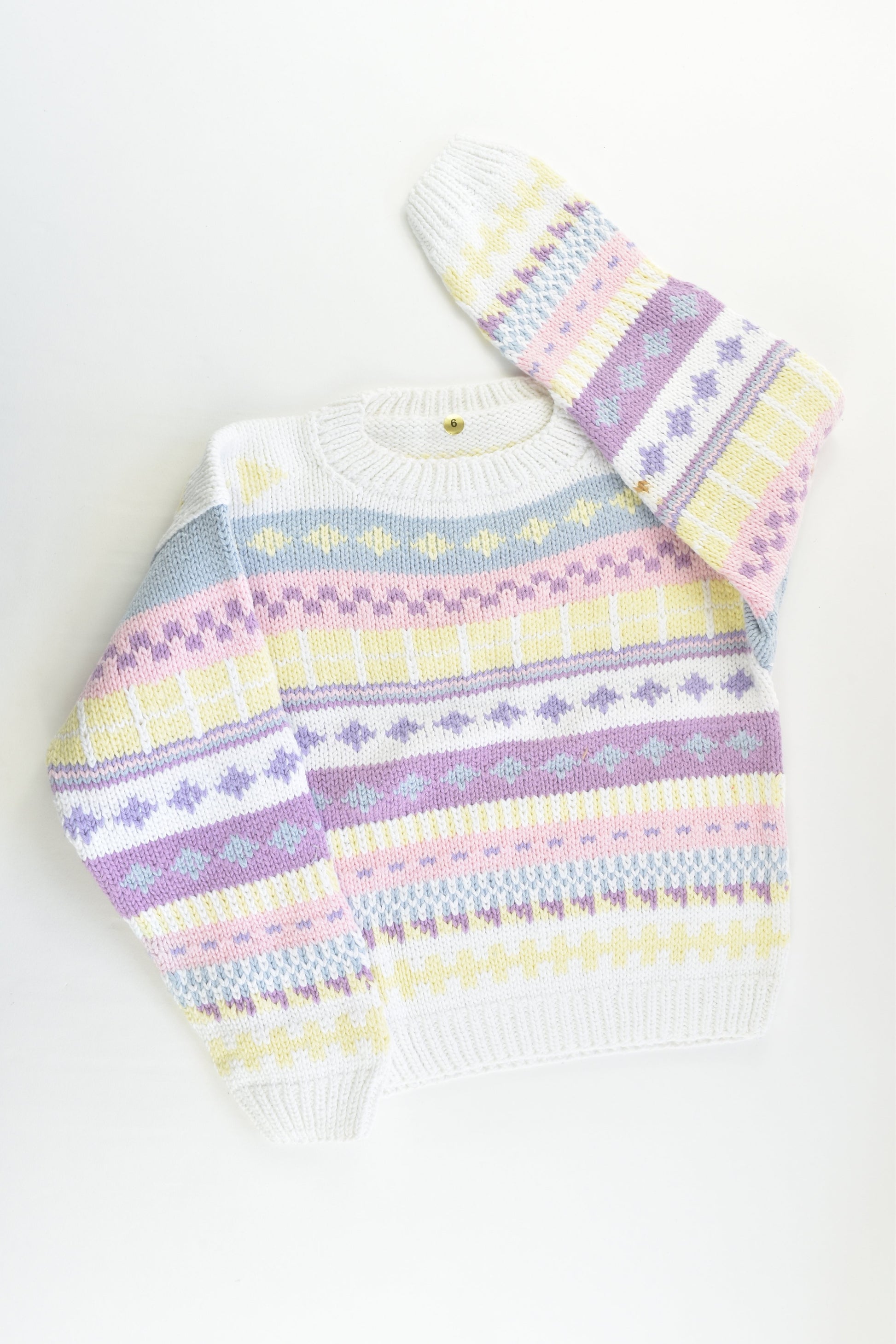 NEW Peruvian Handmade Size 6 Thick Cotton Jumper