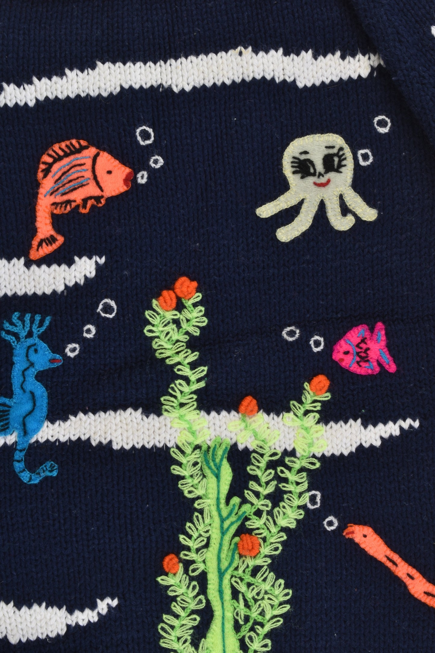 NEW Peruvian Handmade Size 6 Thick Fish Cotton Jumper