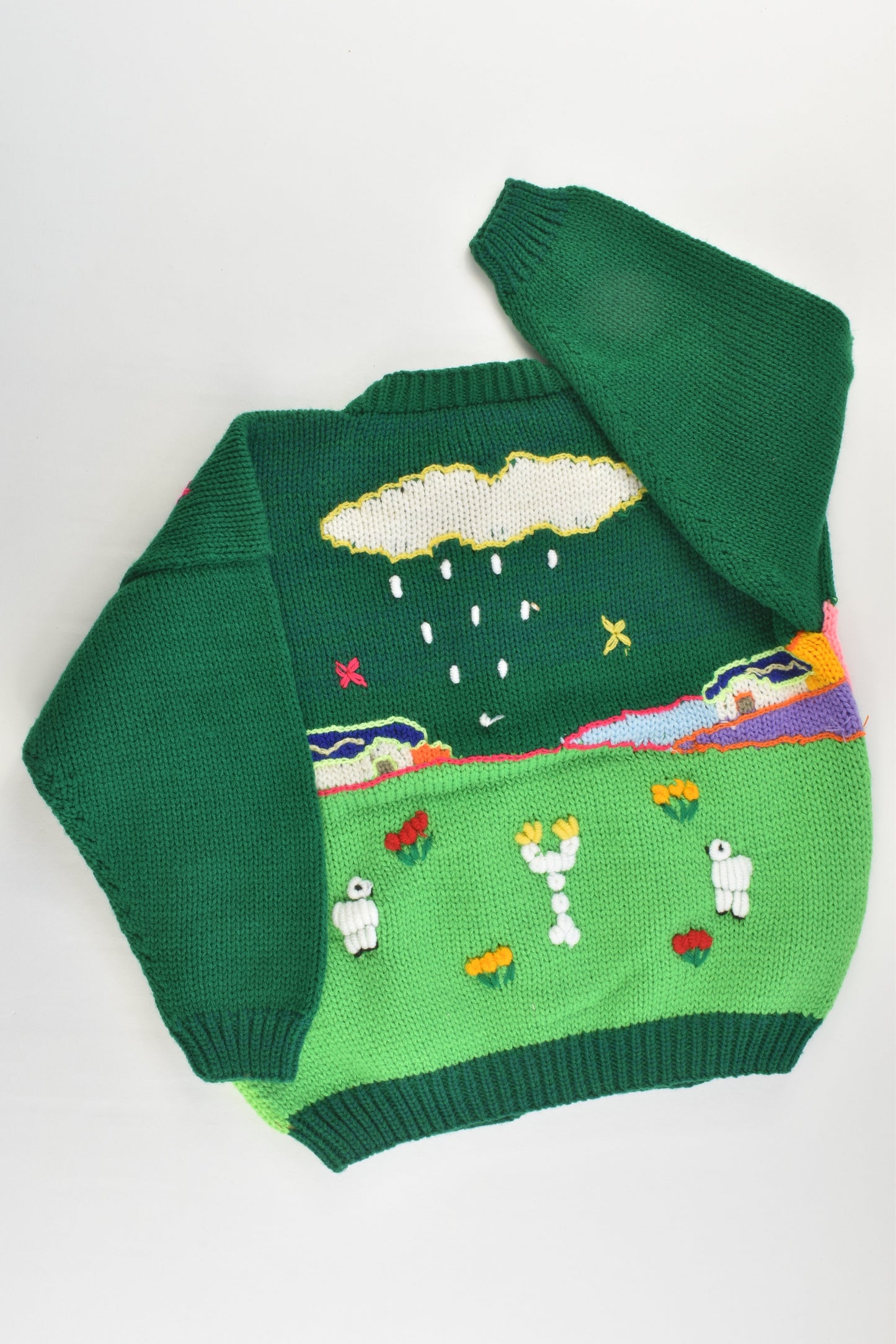 NEW Peruvian Handmade Size 6 Wool Jumper with Buttons