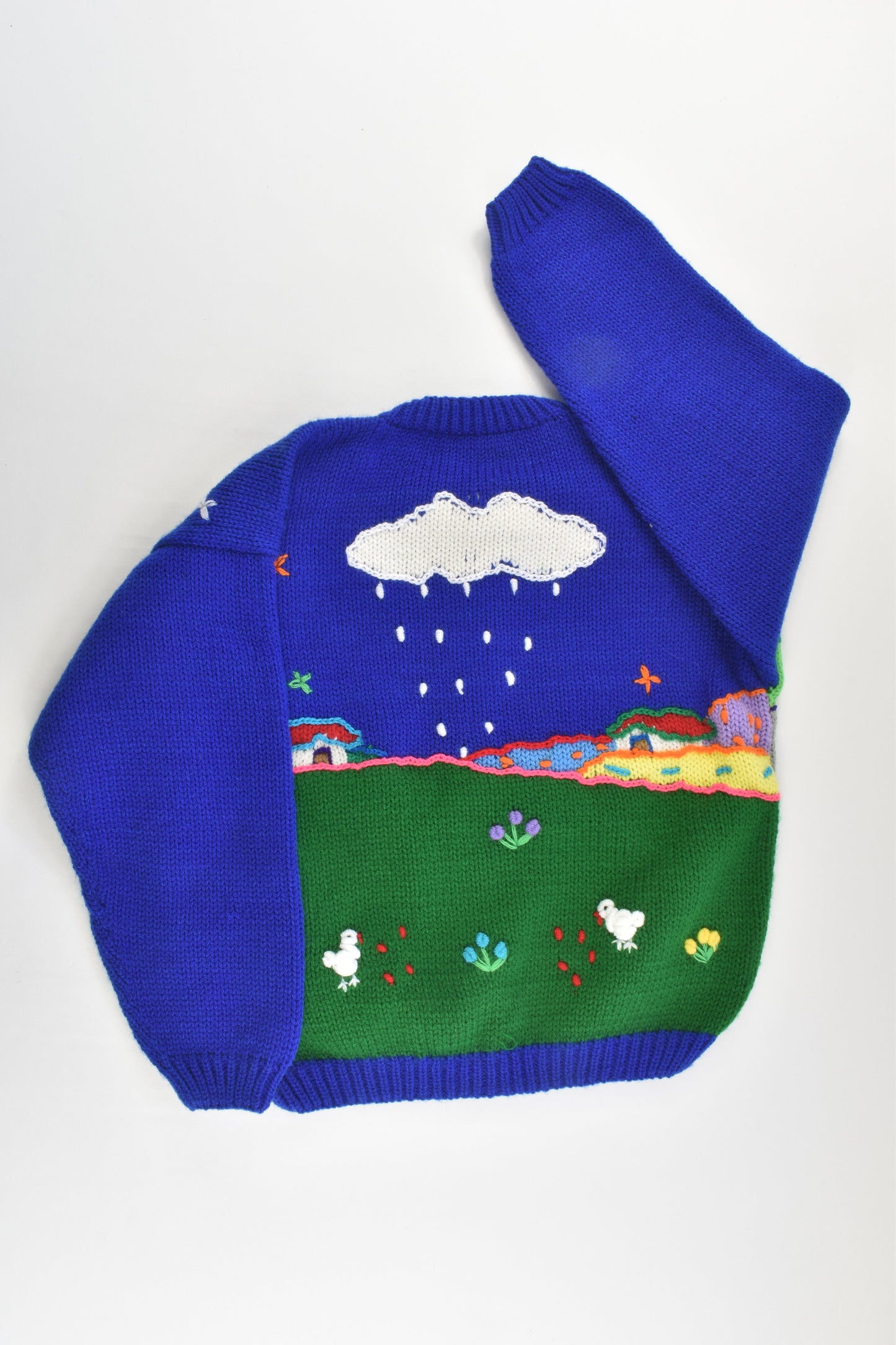 NEW Peruvian Handmade Size 8 Wool Jumper with Buttons
