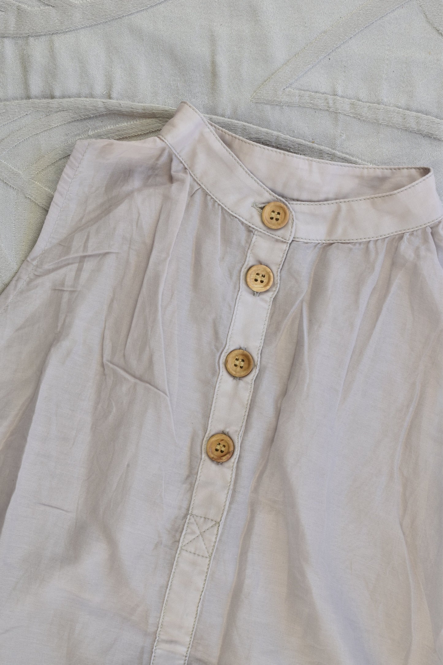 NEW Pinch and Spoon Four Button Silk/Cotton Dress Grey