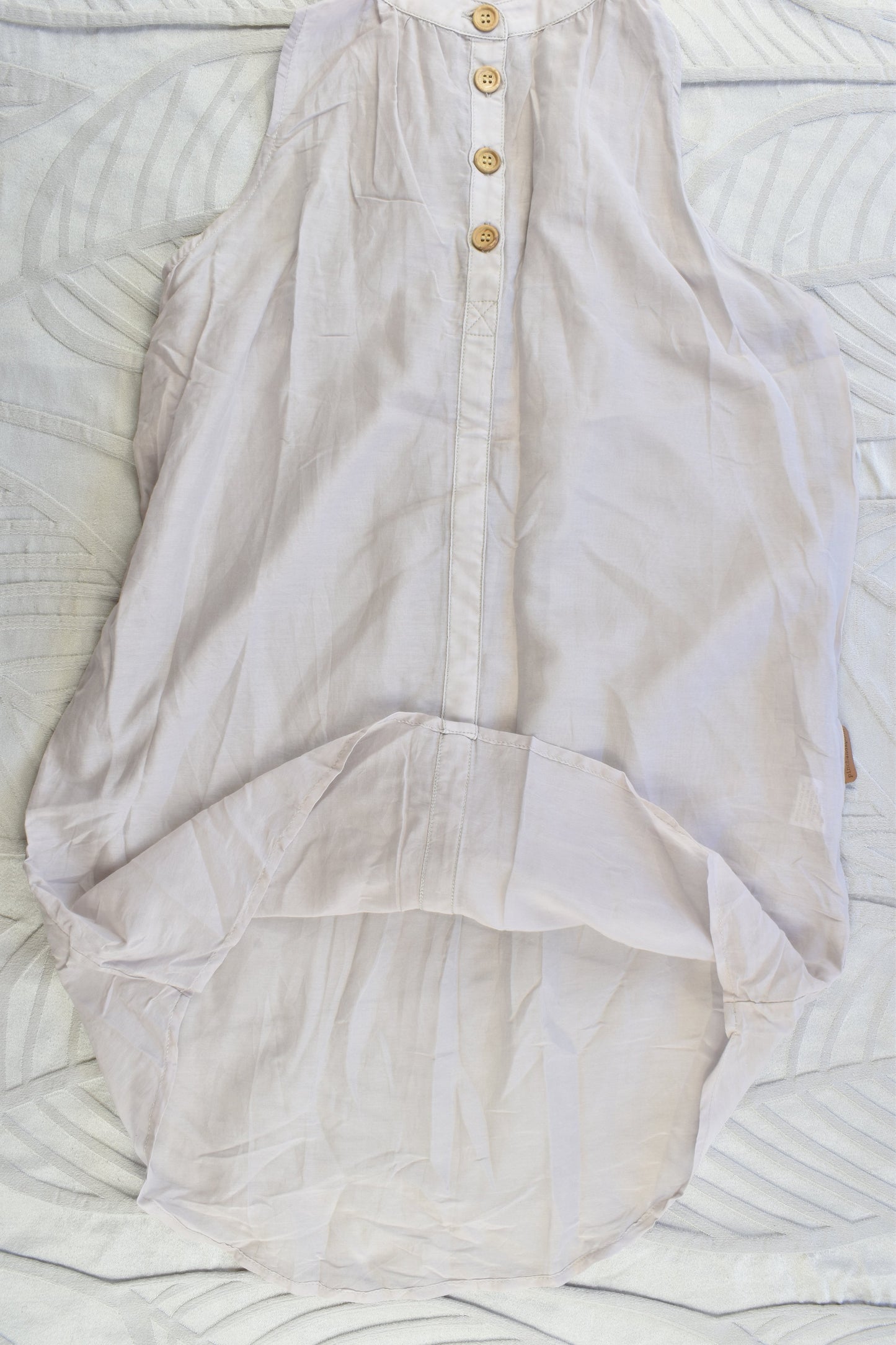 NEW Pinch and Spoon Four Button Silk/Cotton Dress Grey