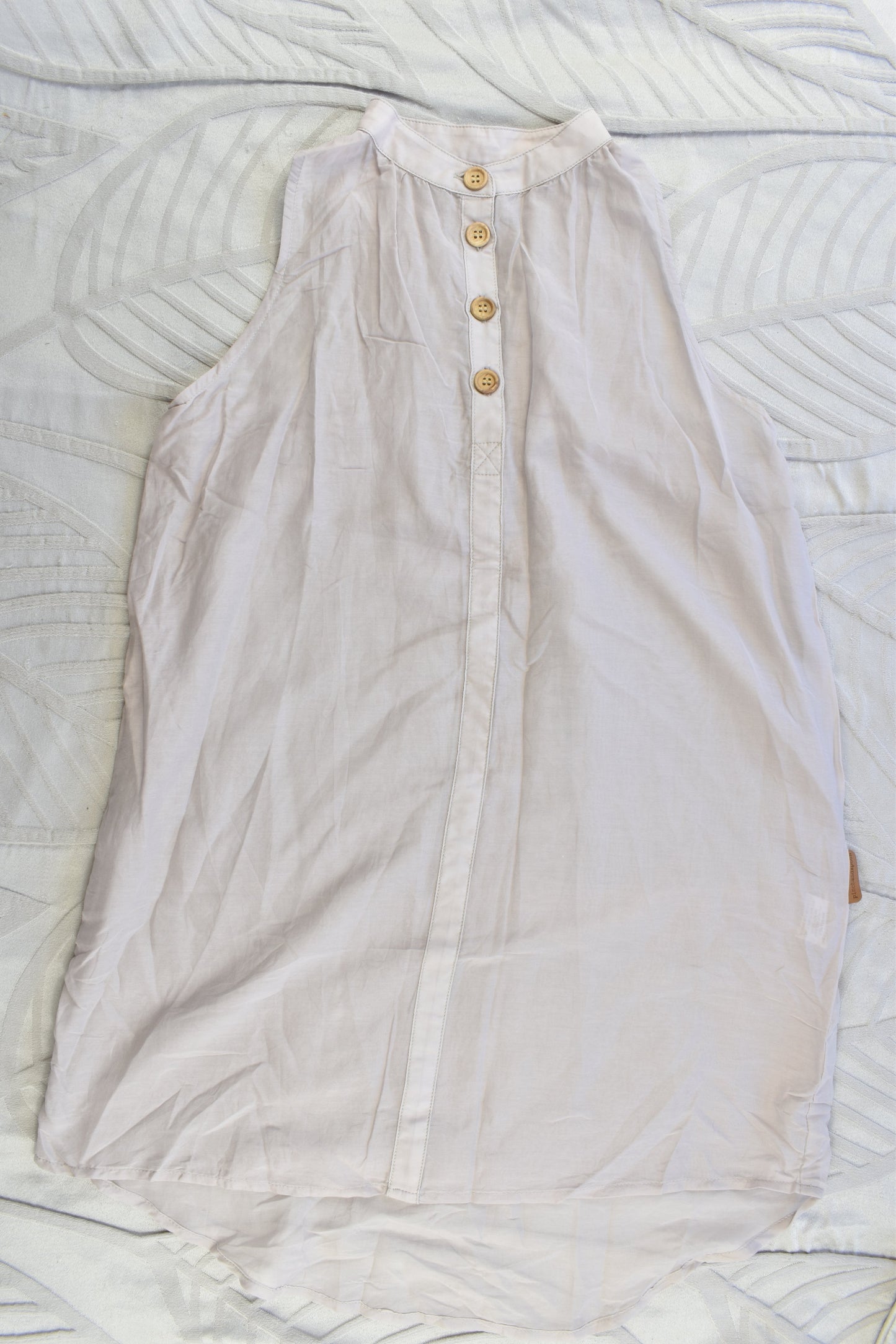 NEW Pinch and Spoon Four Button Silk/Cotton Dress Grey