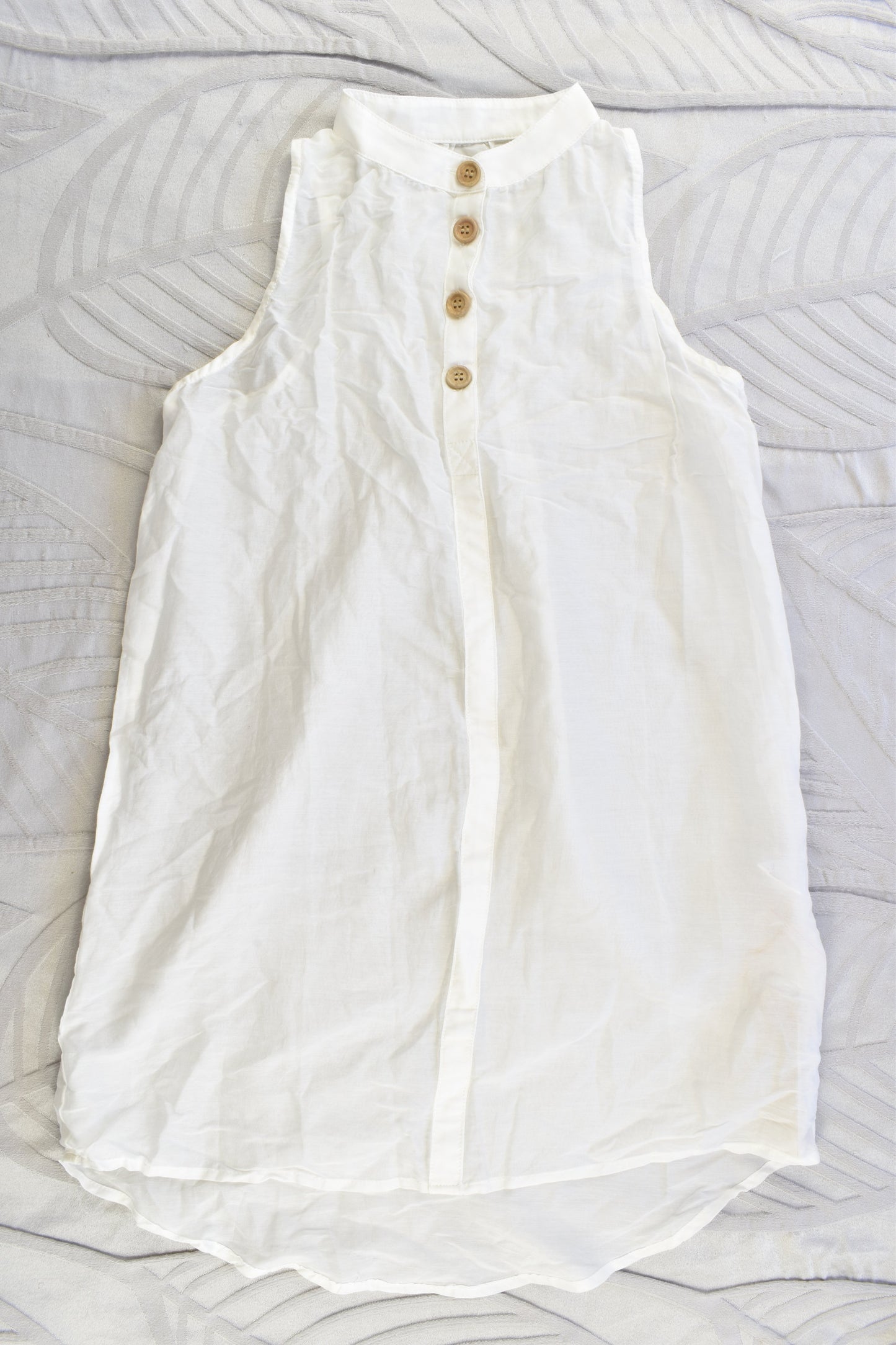NEW Pinch and Spoon Four Button Silk/Cotton Dress Nude