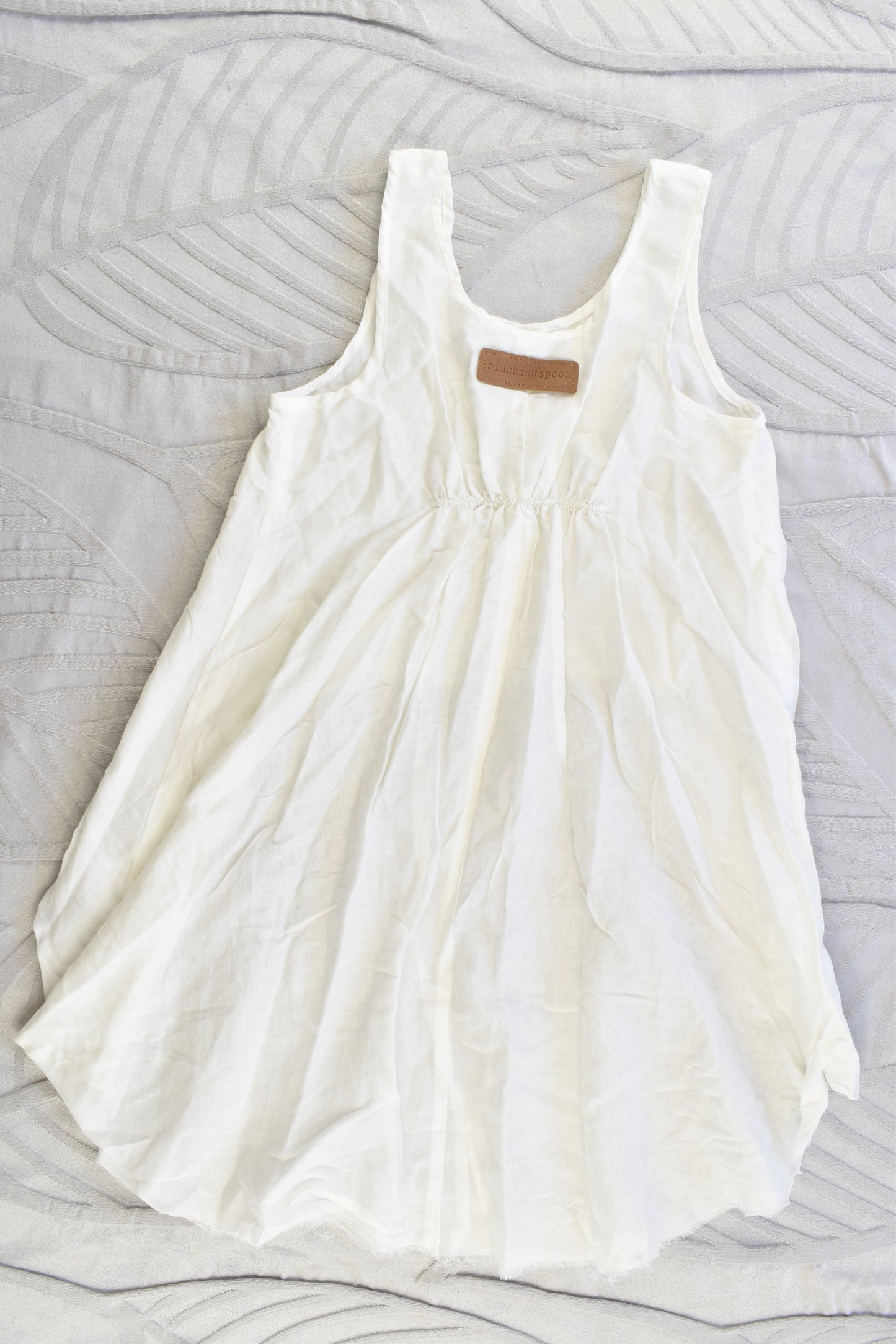 NEW Pinch and Spoon Silk/Cotton Livvy Long Back Top Nude