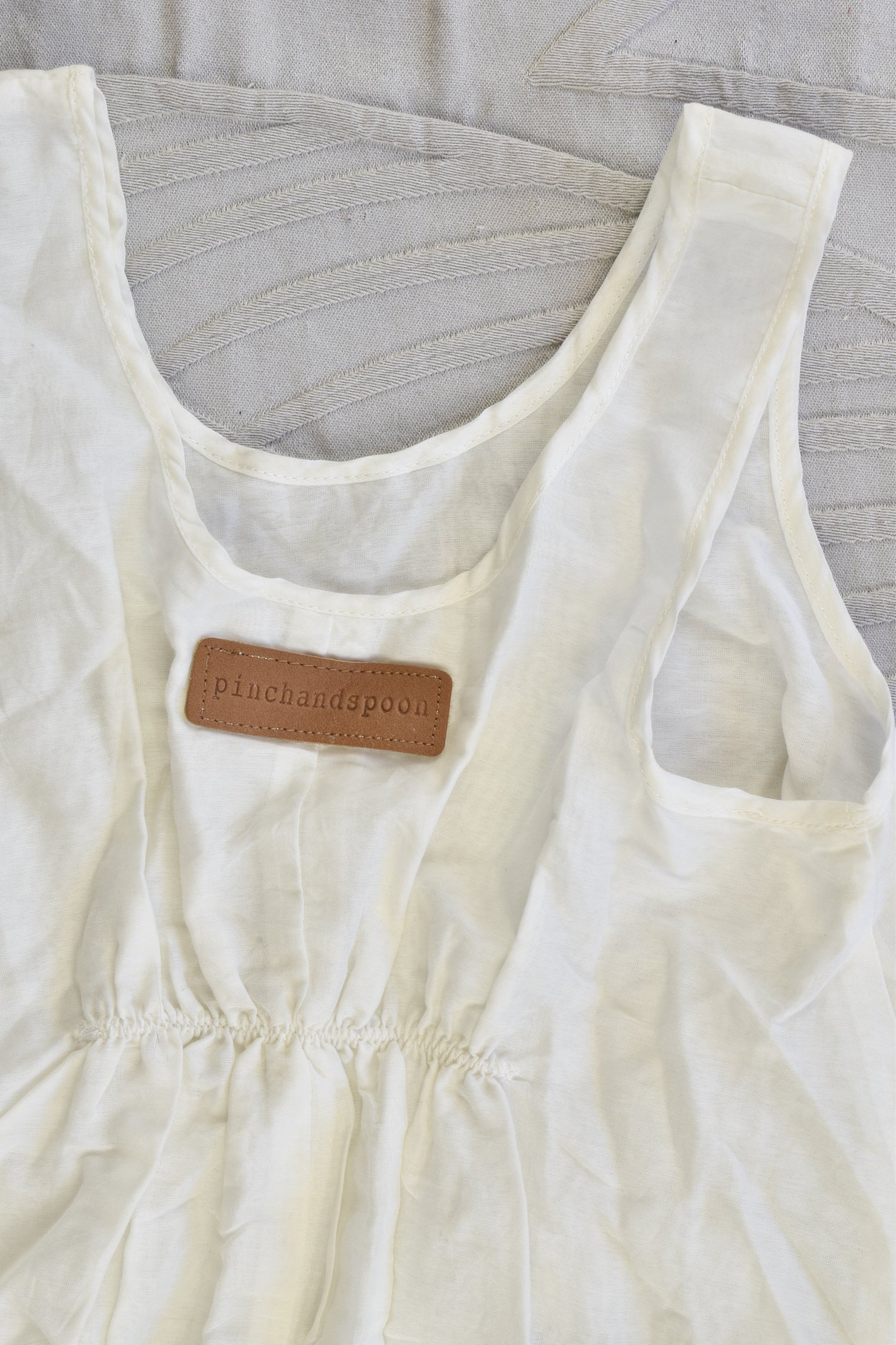 NEW Pinch and Spoon Silk/Cotton Livvy Long Back Top Nude
