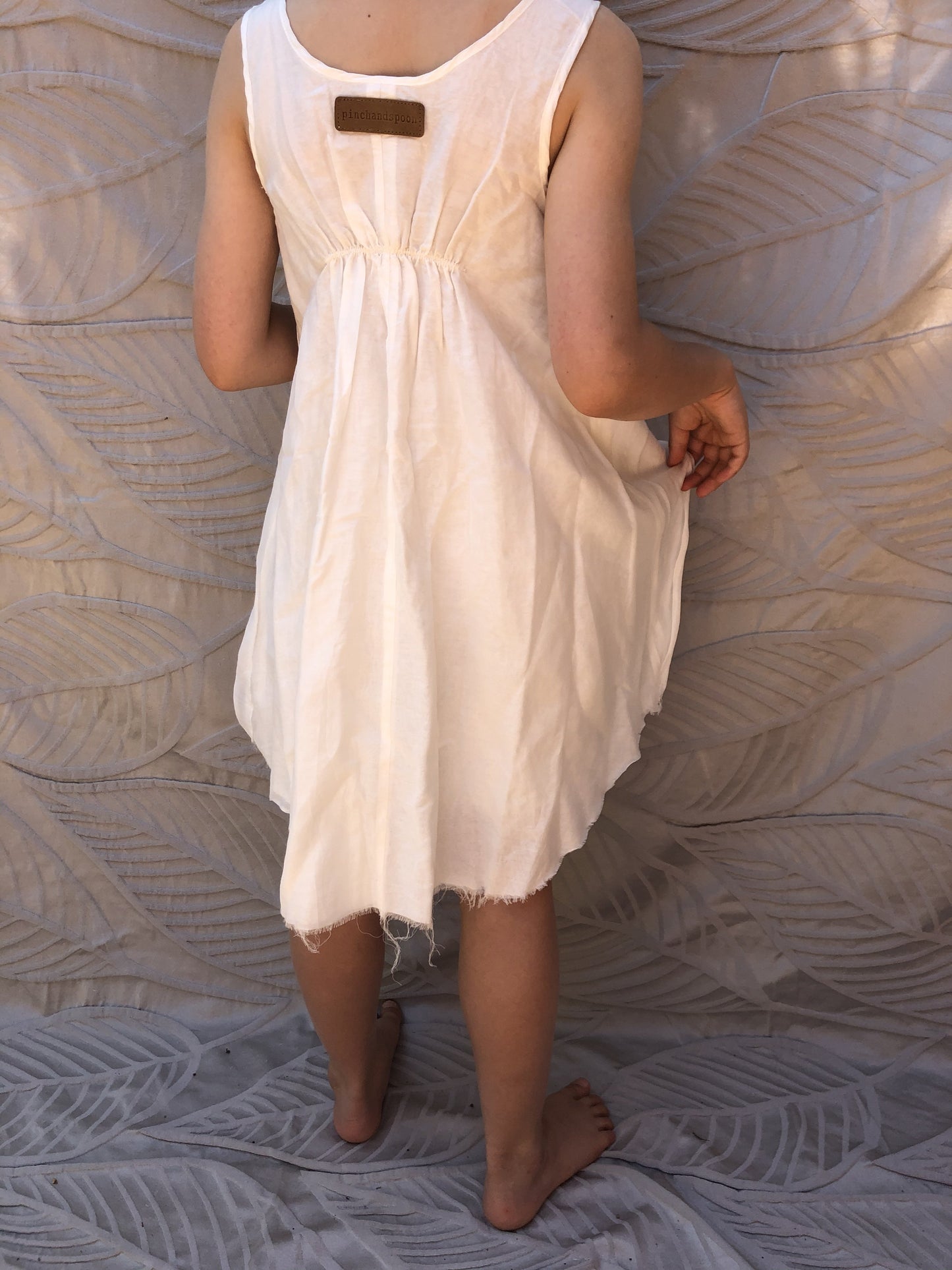 NEW Pinch and Spoon Silk/Cotton Livvy Long Back Top Nude