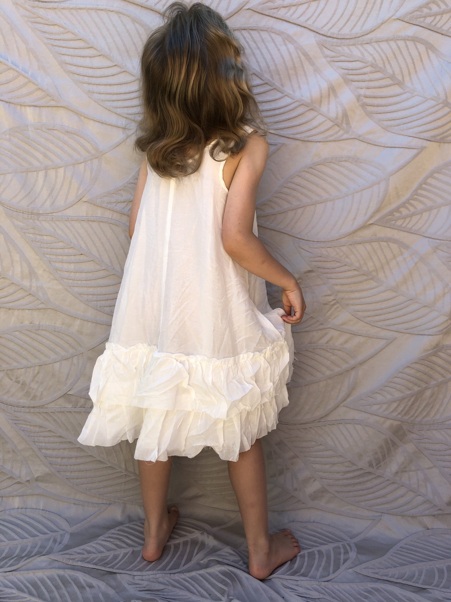NEW Pinch and Spoon Silk/Cotton Ra-Ra Back Dress Nude