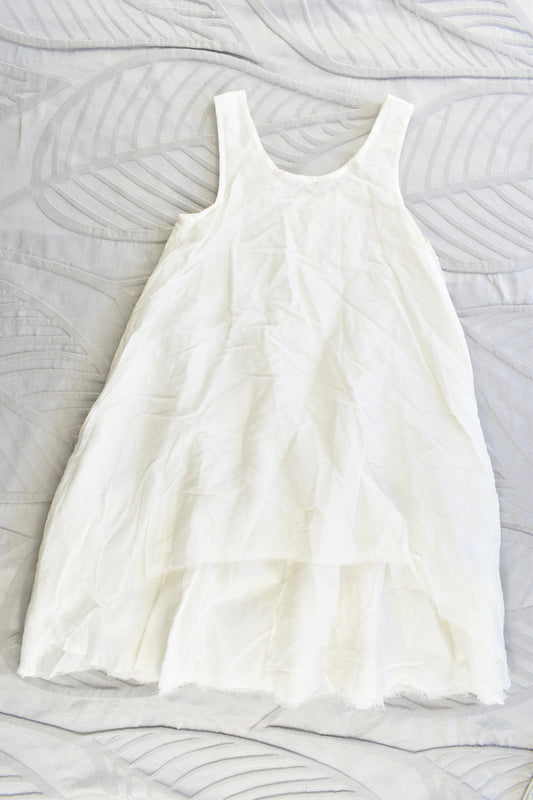 NEW Pinch and Spoon Silk/Cotton Ra-Ra Back Dress Nude