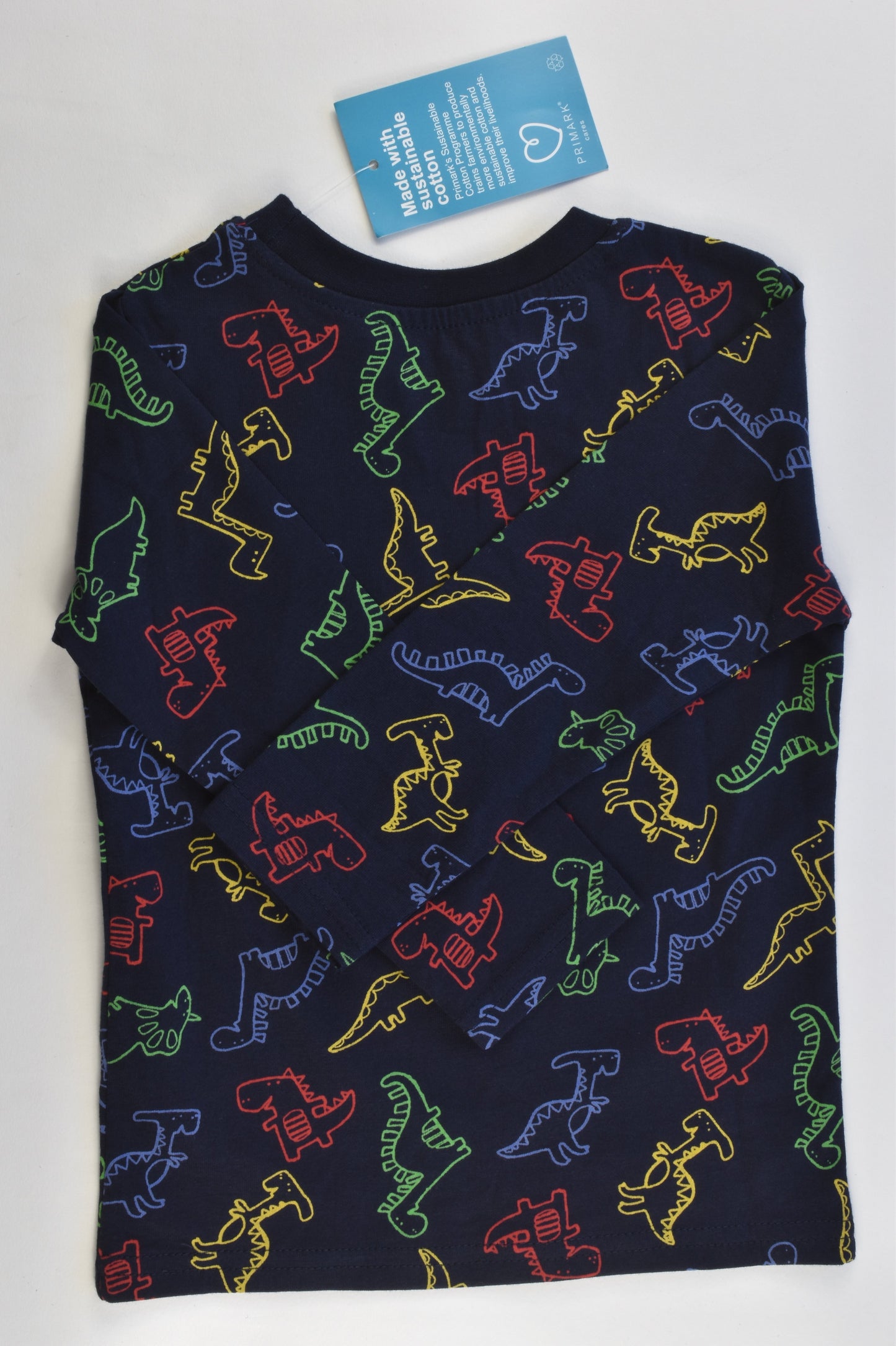 NEW Primark Size 2 (18/24 months, 92 cm) Sustainable Cotton Dinosaur Top