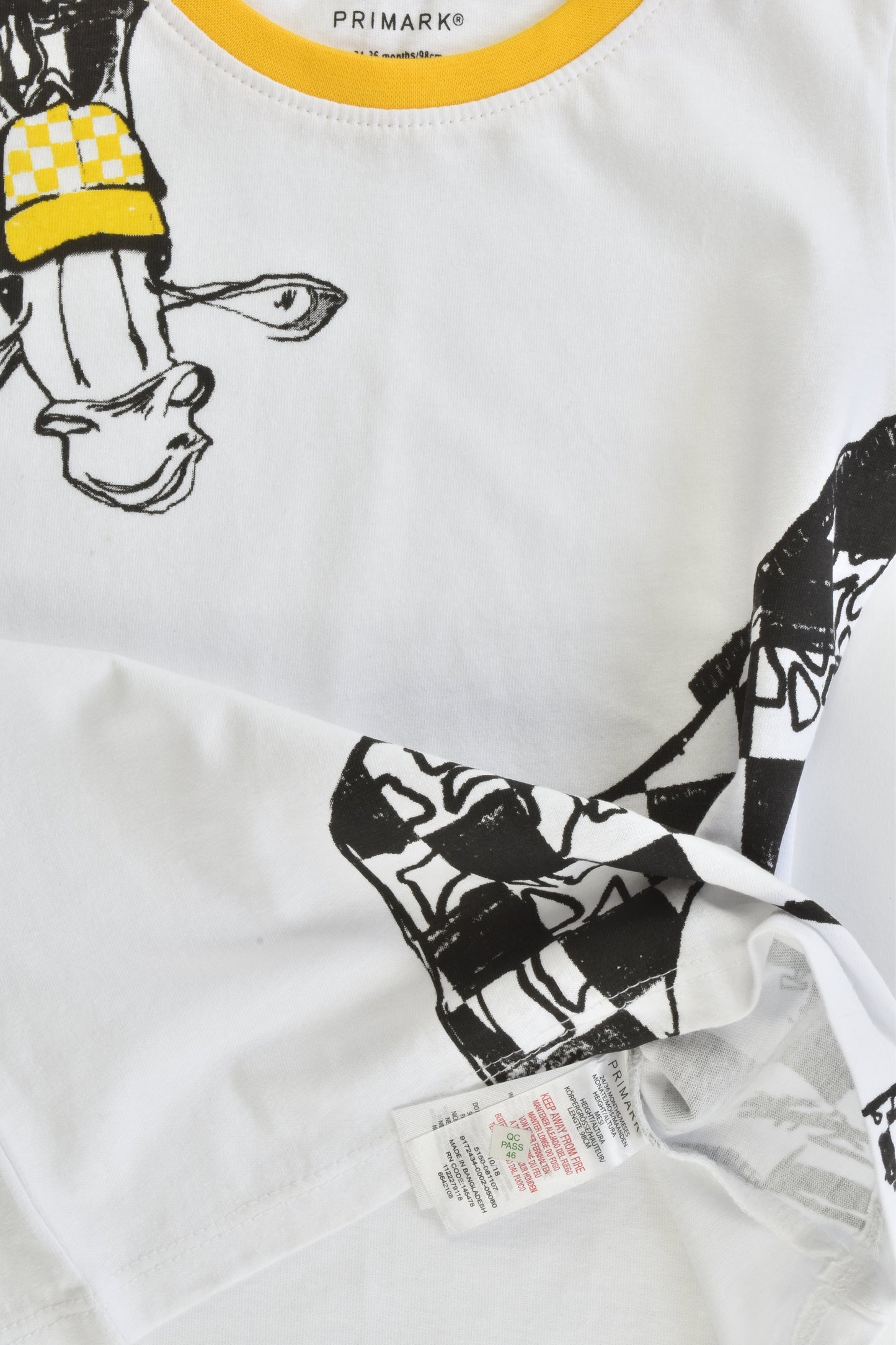 NEW Primark Size 3 (24-36 months, 98 cm) Giraffe T-shirt