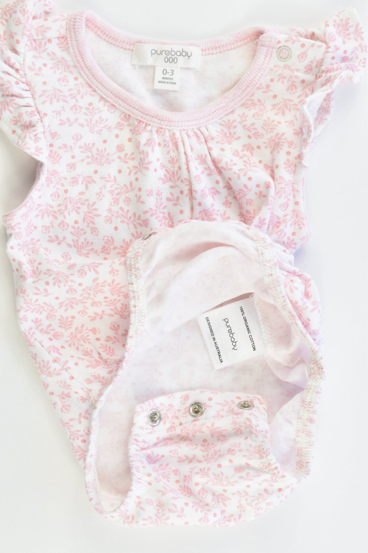 NEW Purebaby Organic Size 0-3 months (000) Bodysuit