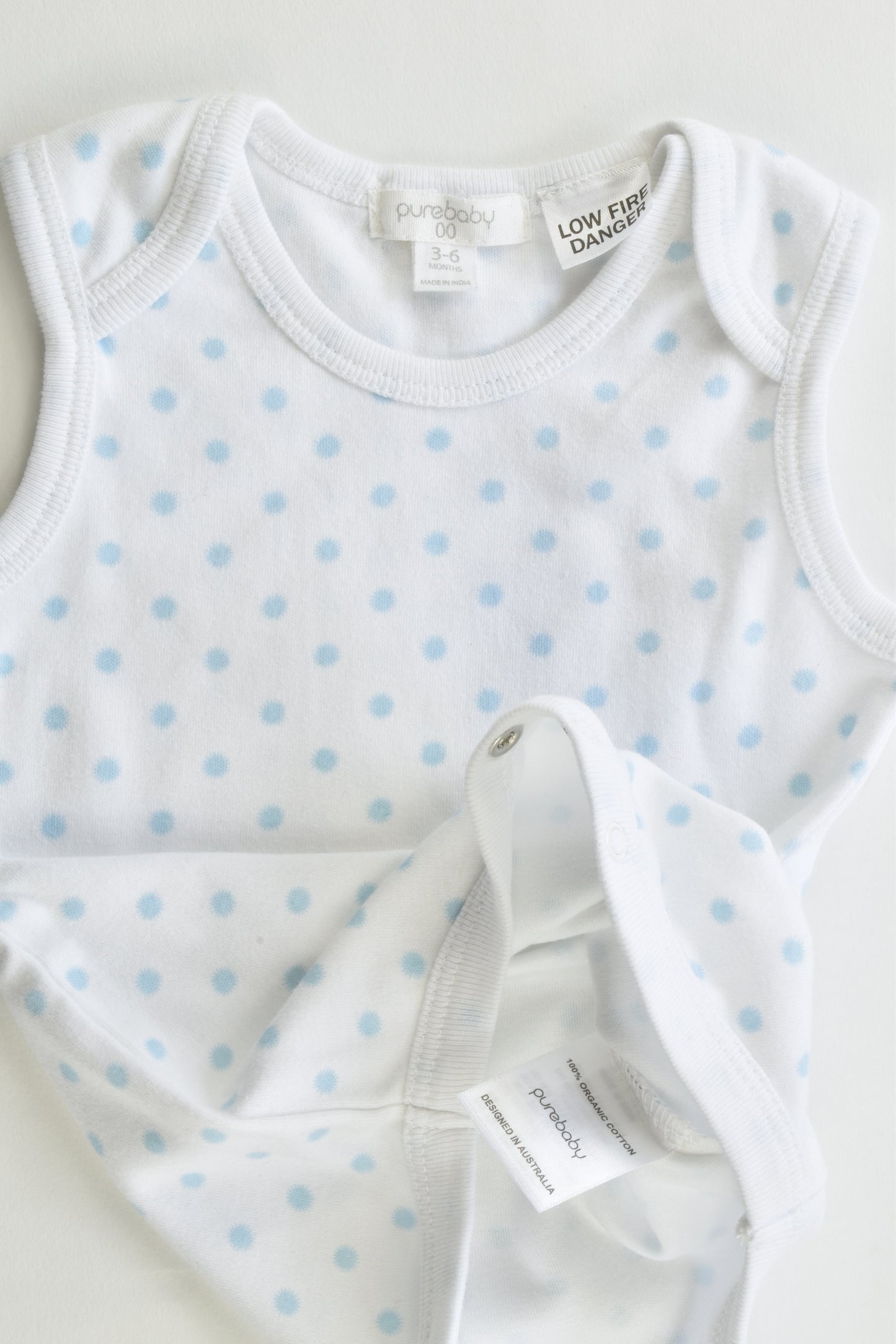 NEW Purebaby Size 00 (3-6 months) Bodysuit
