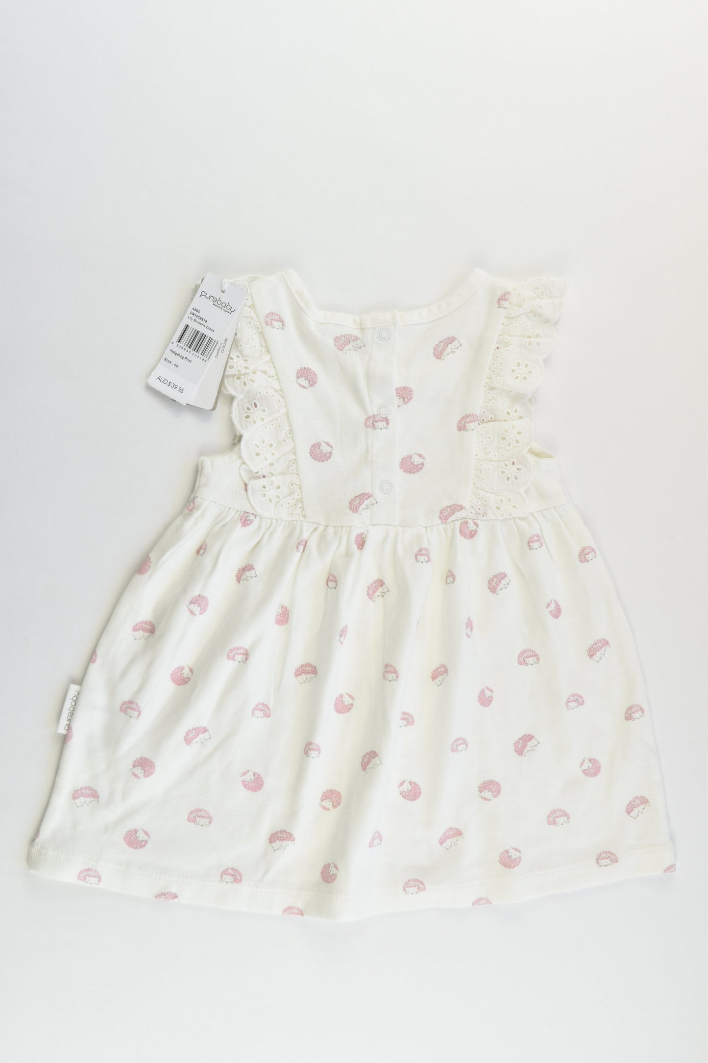 NEW Purebaby Size 00 Hedgehog Dress