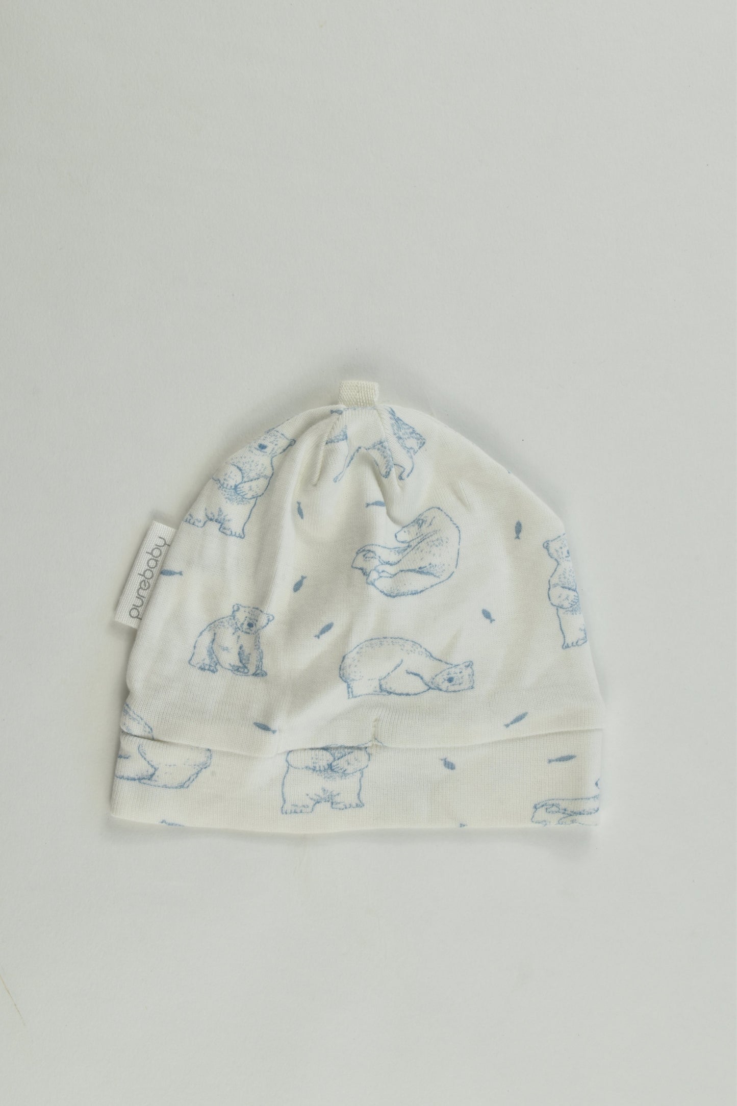 NEW Purebaby Size Small (Up to 3 months) Polar Bear Beanie