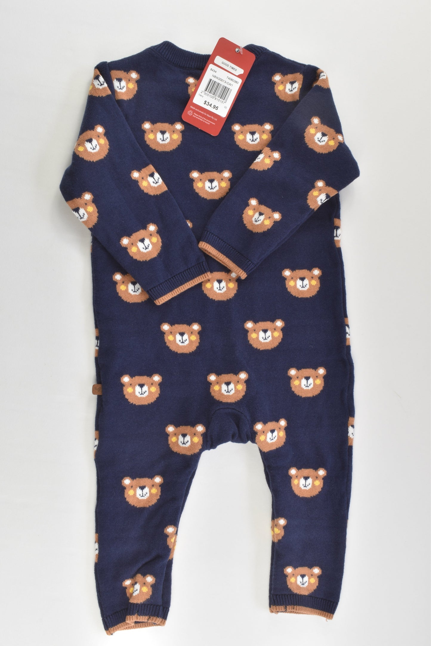 NEW Sprout Size 00 Bears Knitted Playsuit