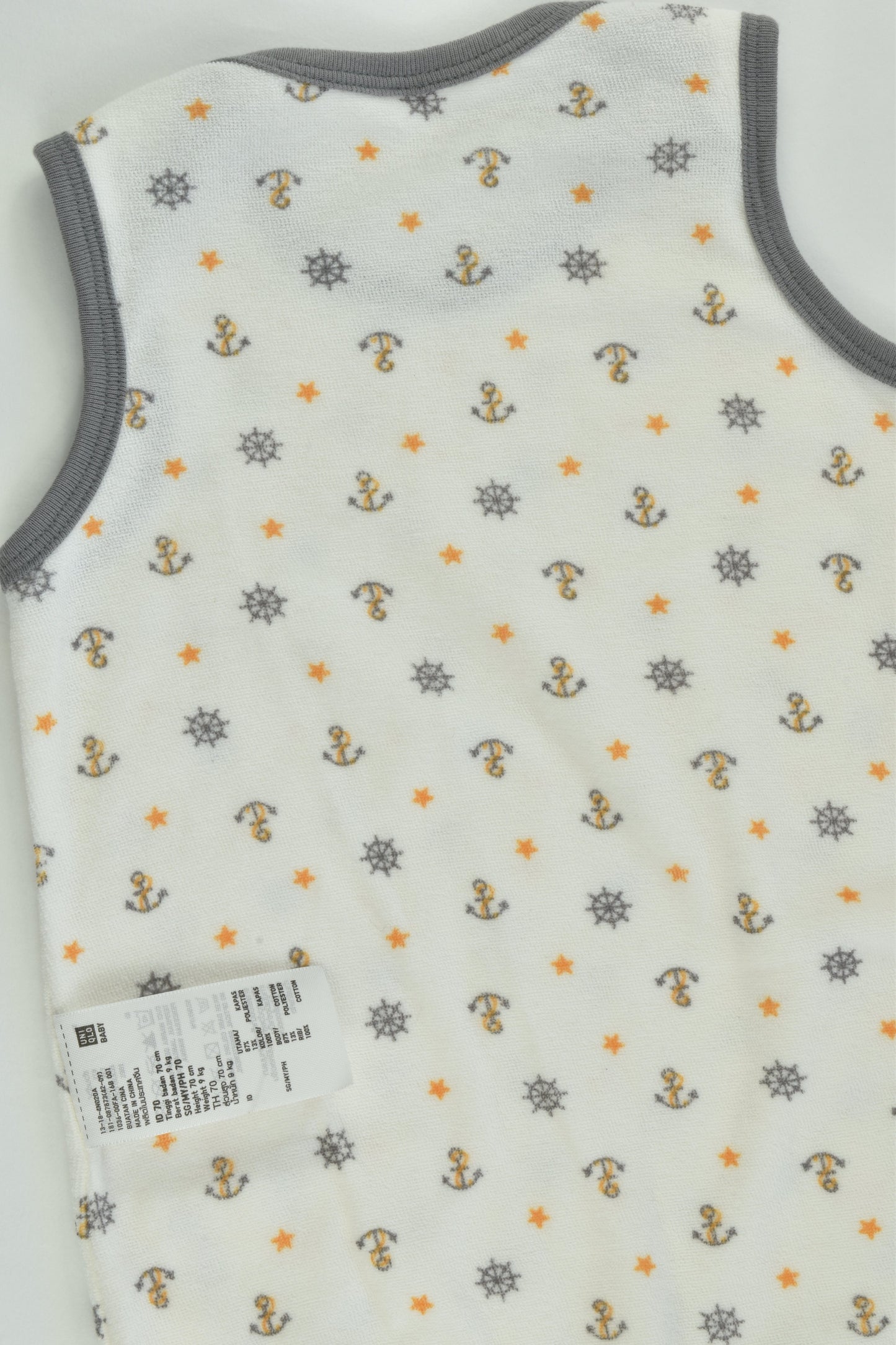 NEW Uniqlo Size 00 (70 cm) Nautical Short Terry Romper