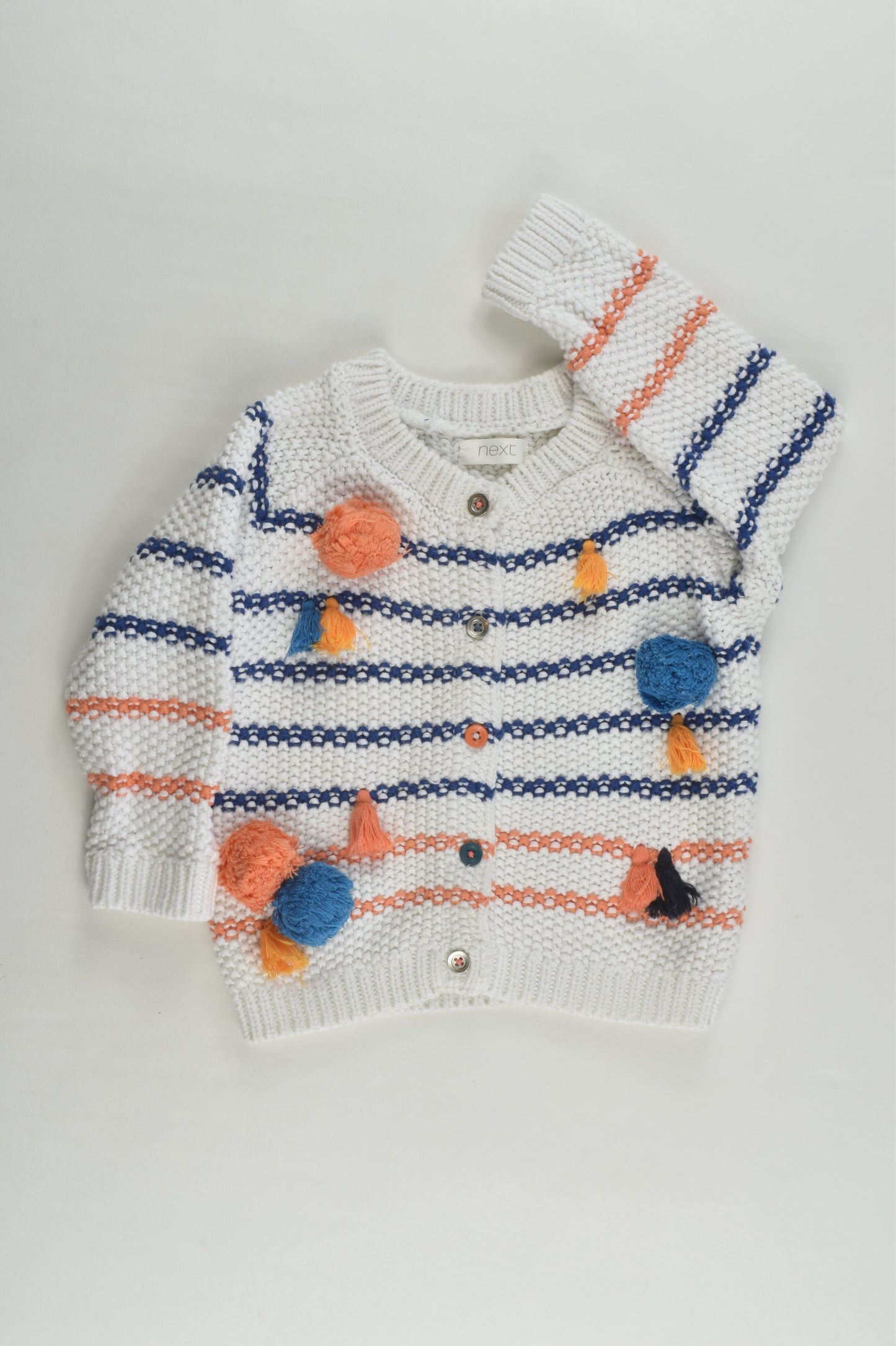 Next Size 00 (3-6 months) Pom Poms Knitted Cardigan