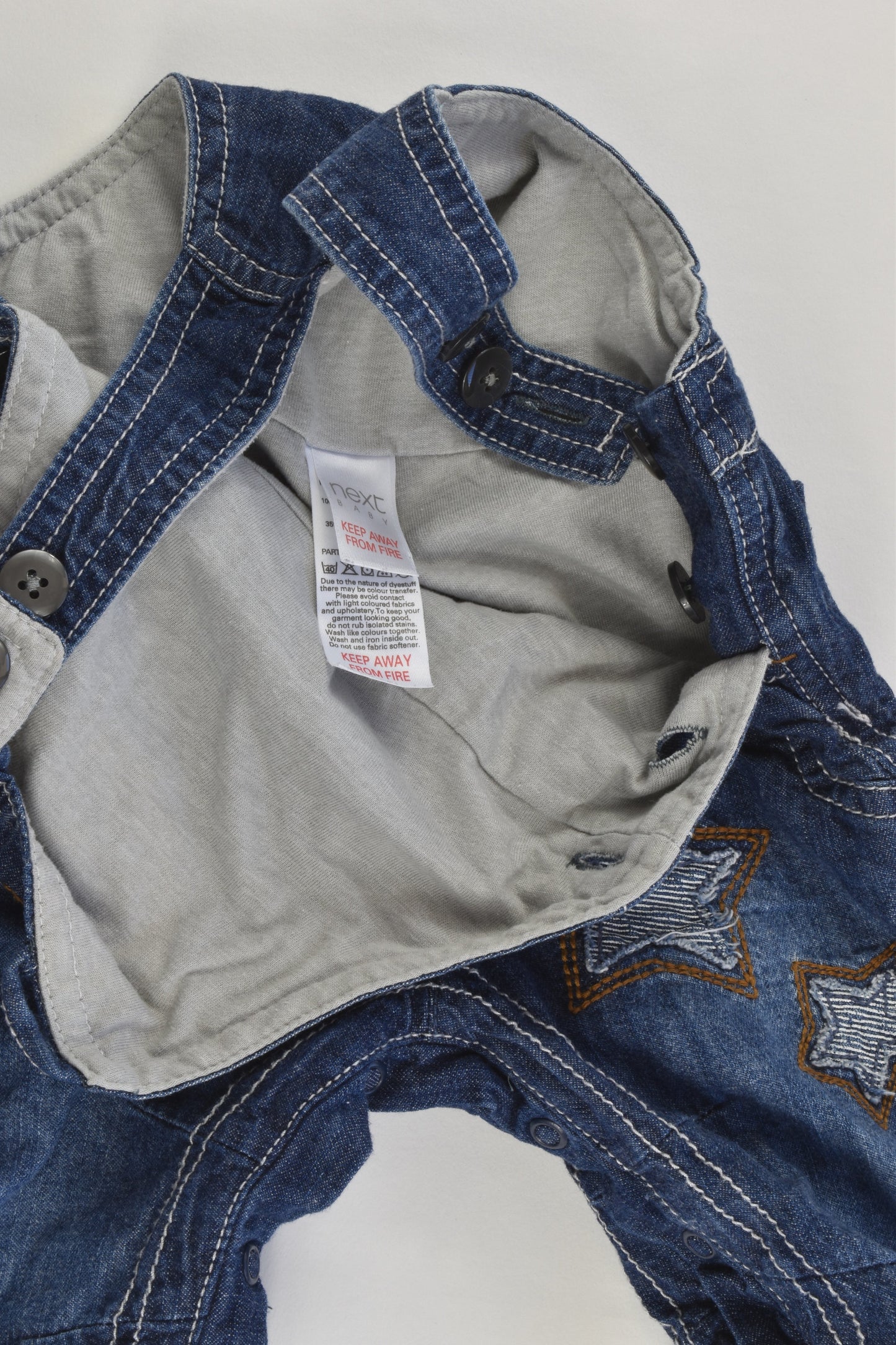 Next Size 000 (Up to 3 months) Lined Soft Monkey Denim Overalls