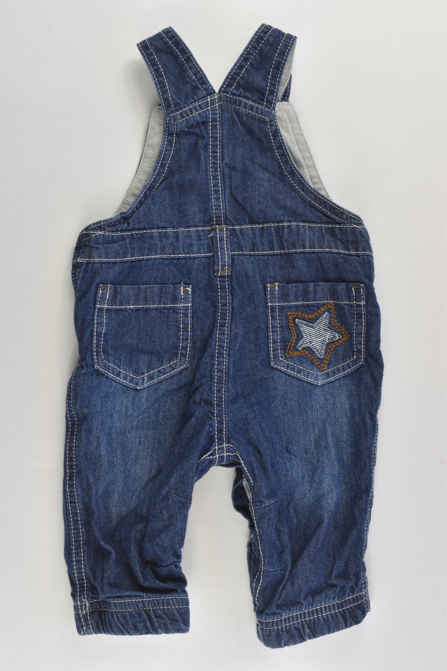 Next Size 000 (Up to 3 months) Lined Soft Monkey Denim Overalls
