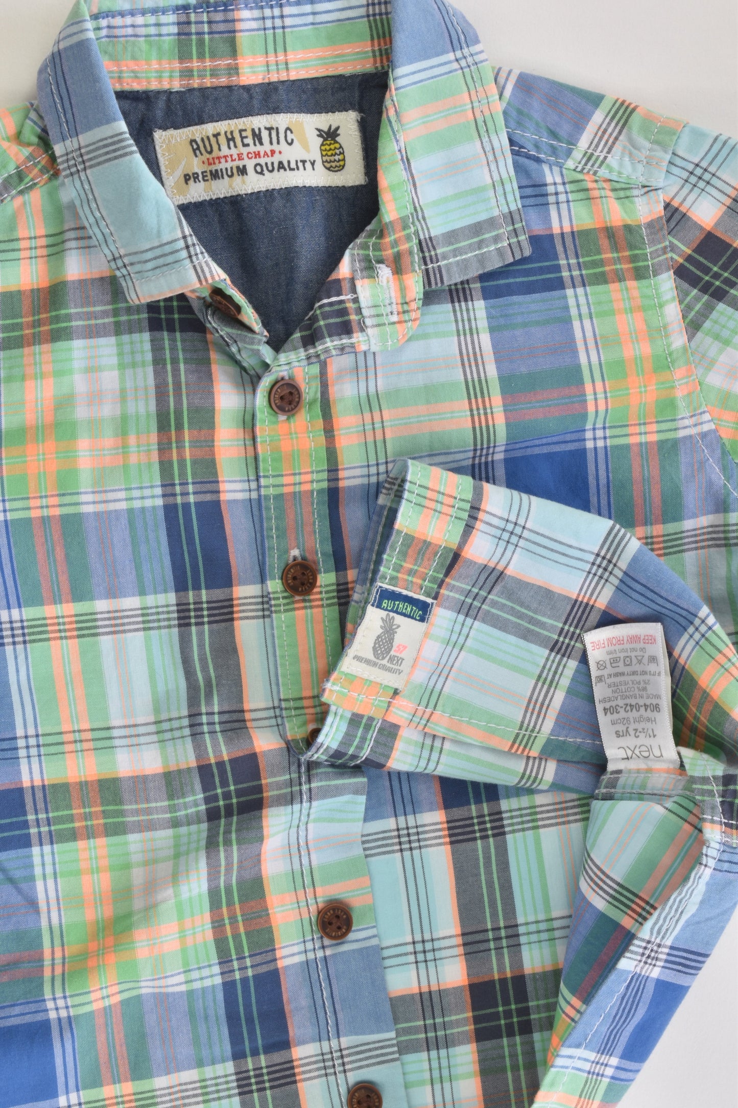 Next Size 2 (92 cm) Checked Short Sleeve Shirt
