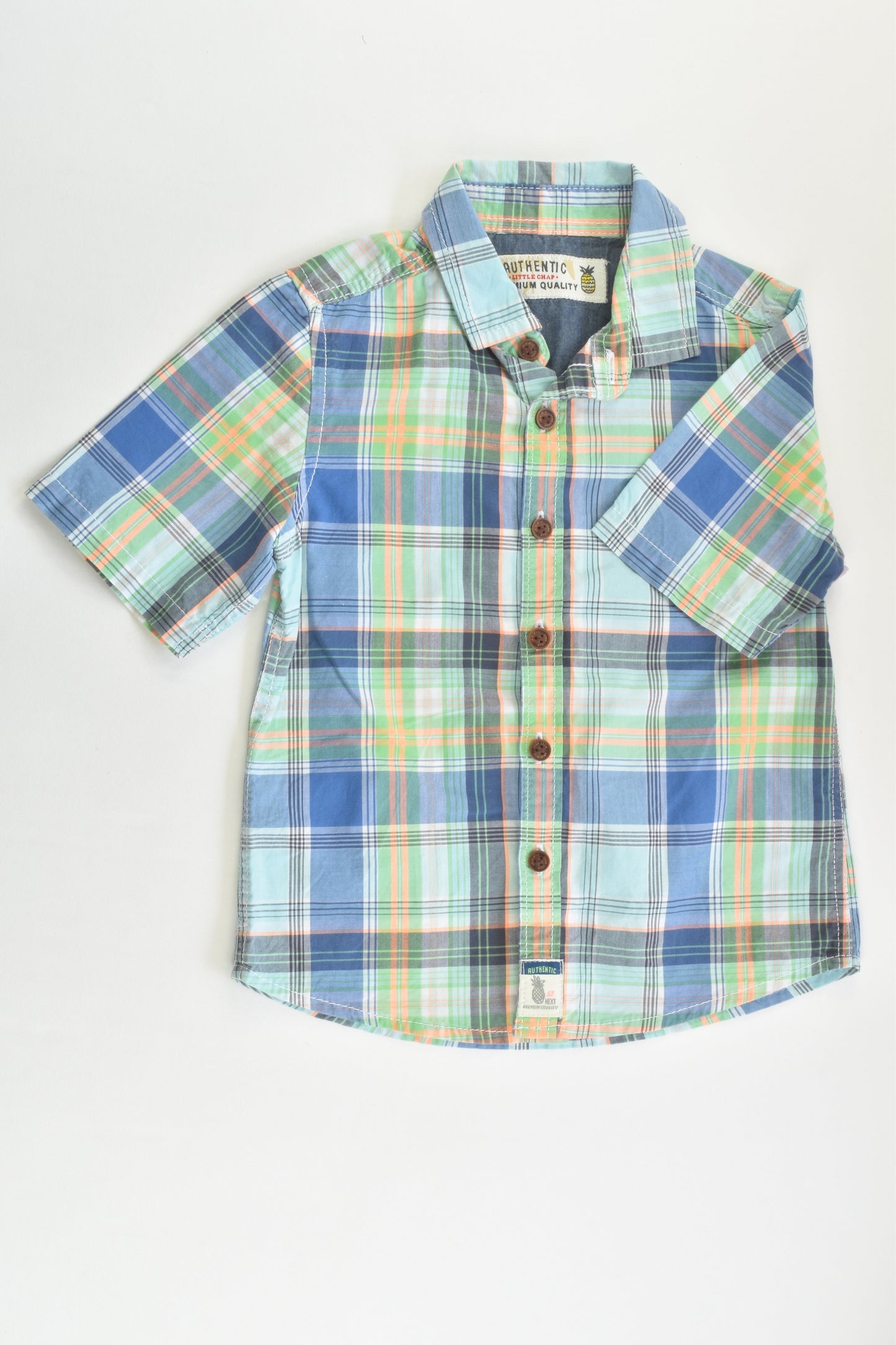 Next Size 2 (92 cm) Checked Short Sleeve Shirt