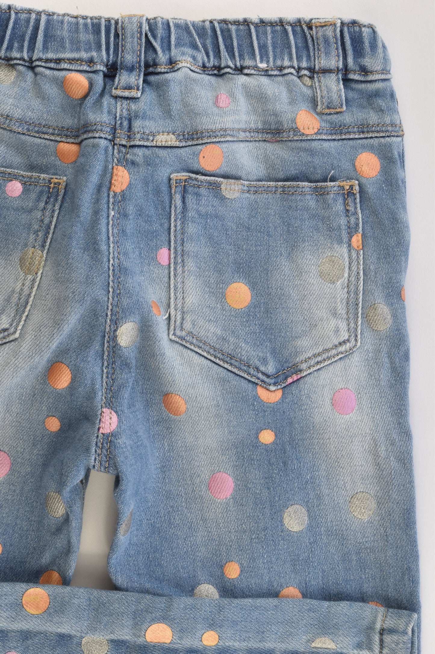 Next Size 3-4 (104 cm) Dotted Stretchy Denim Pants