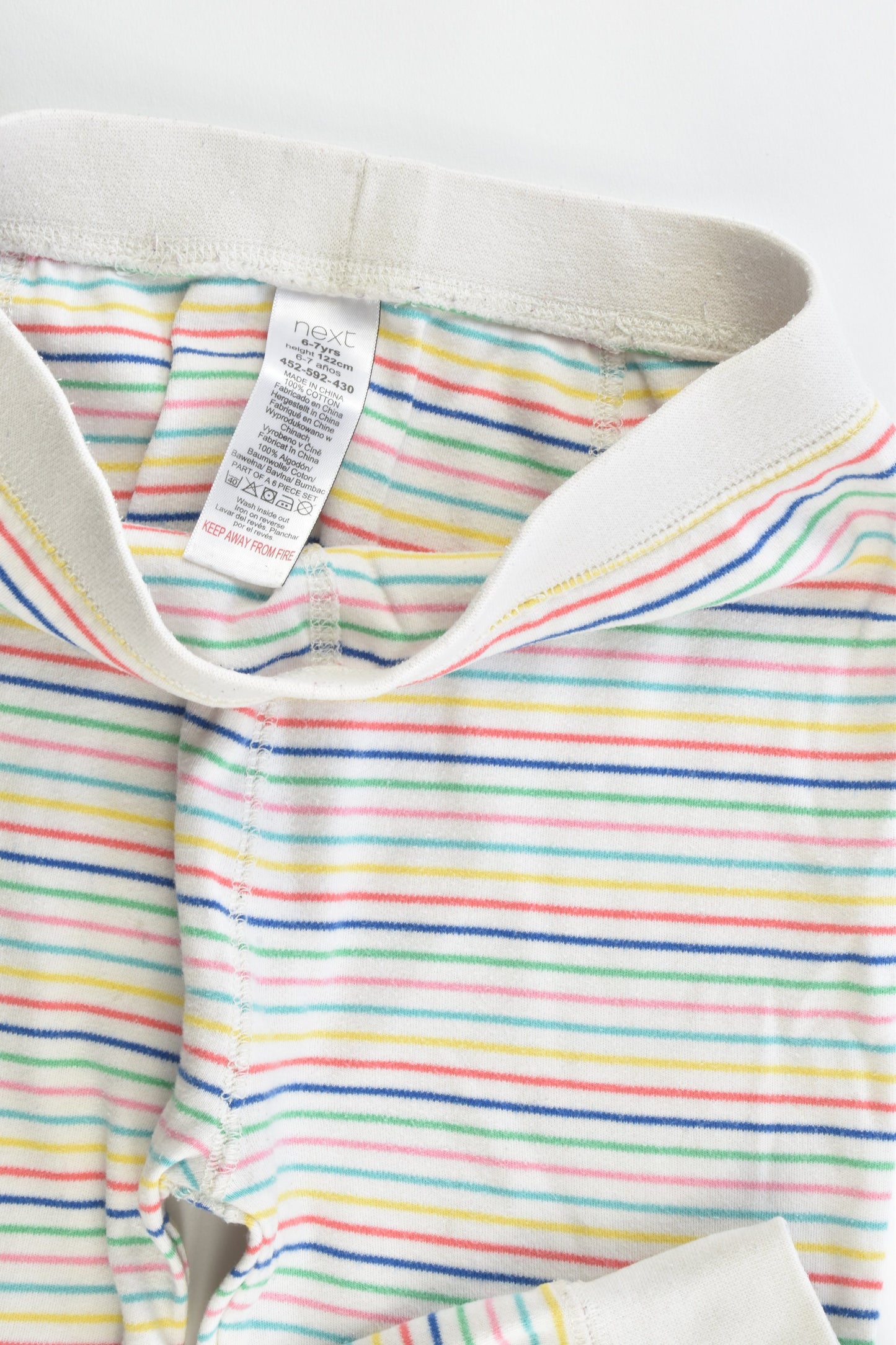 Next Size 6-7 (122 cm) Rainbow Stripes and Fox Pj Set