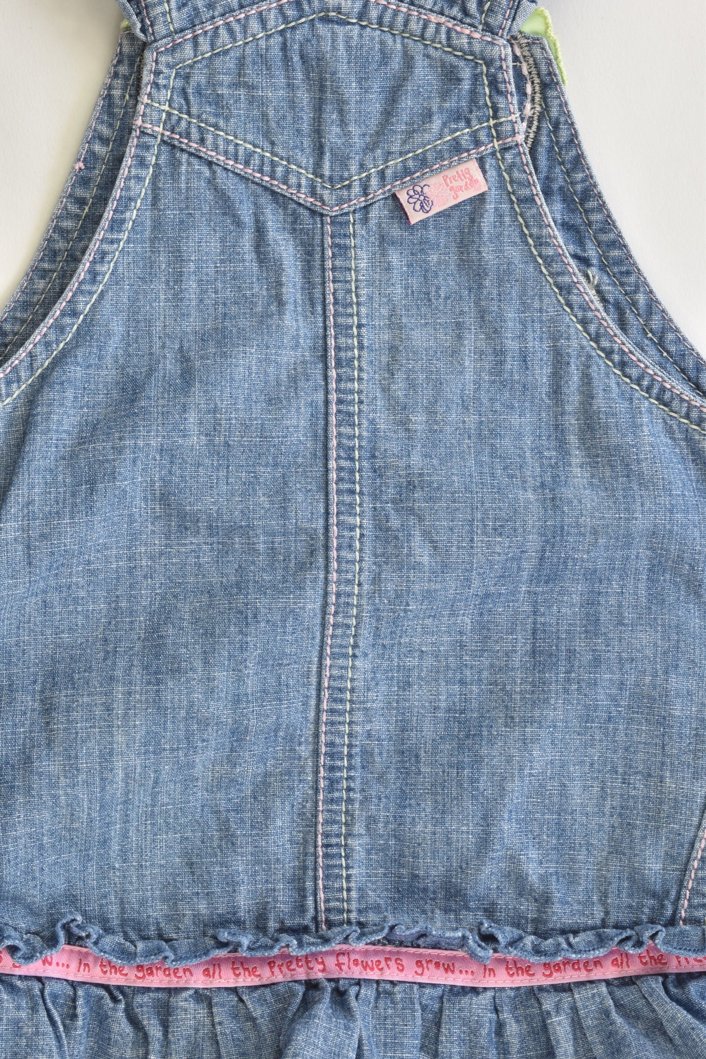 Next Size 6-9 months (Generous) Denim Dress with Flower
