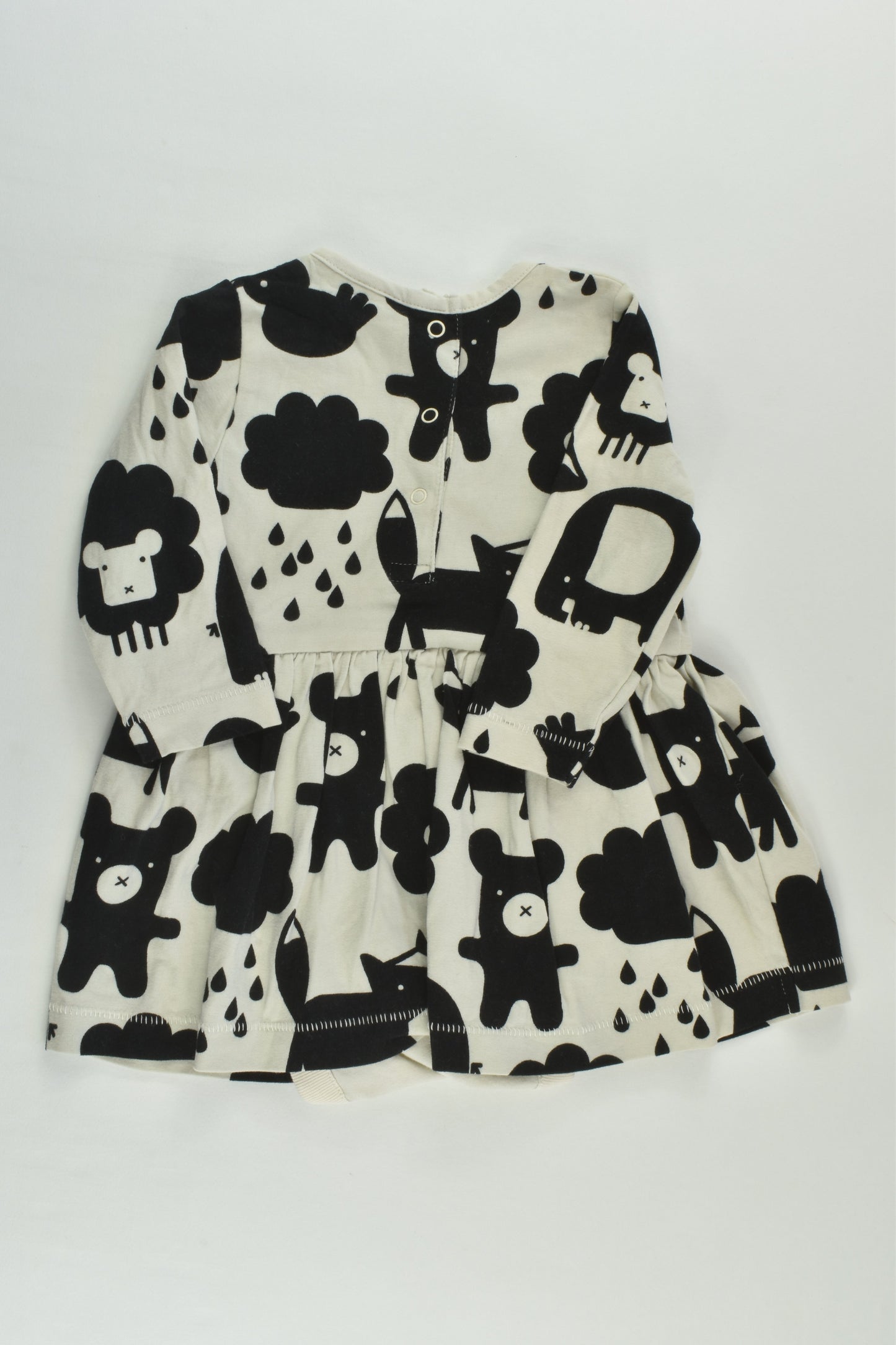 Next (UK) Size 00 (3-6 months) Animals Dress with Bodysuit Underneath