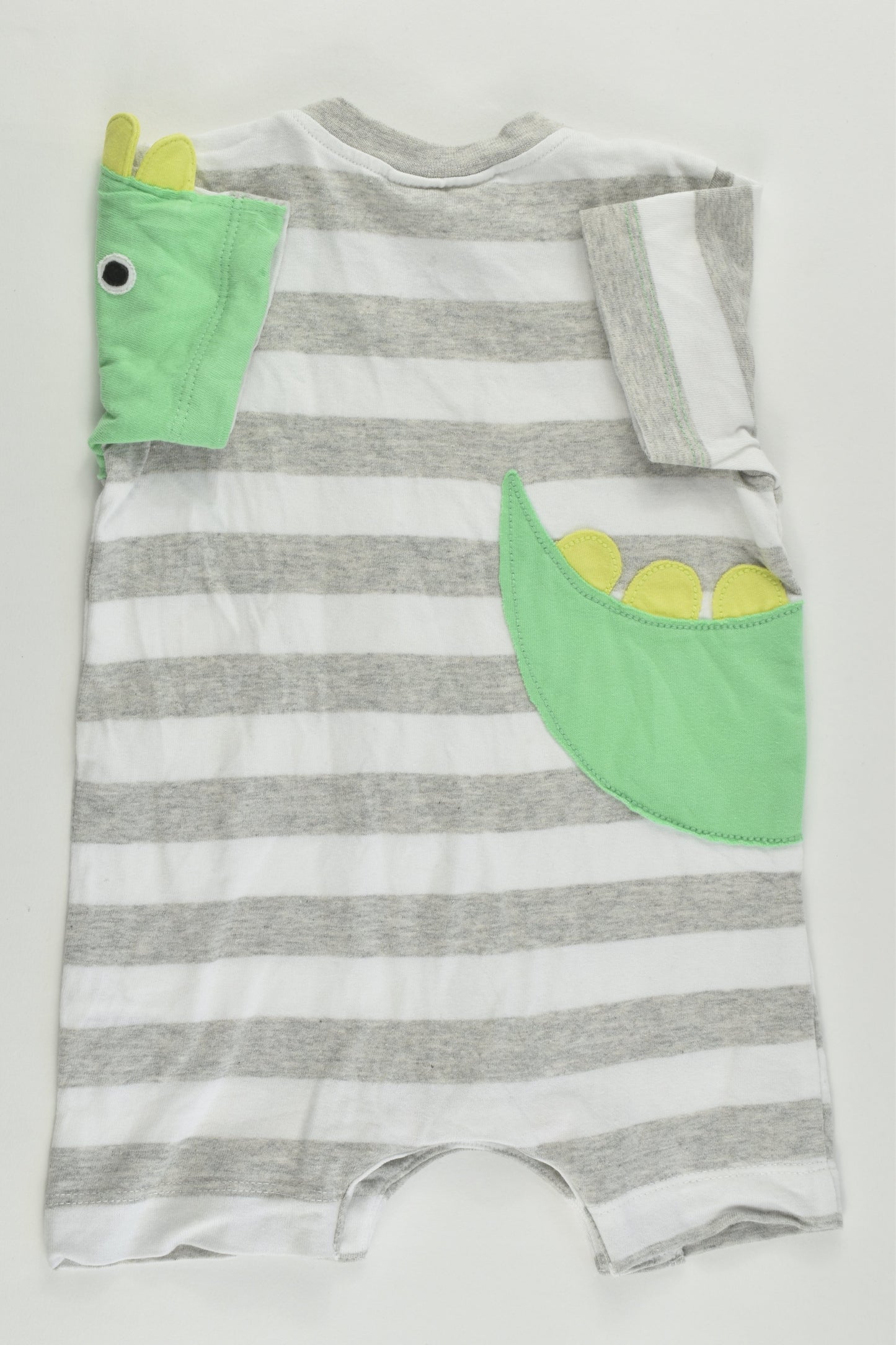 Next (UK) Size 000 (Up to 3 months) Striped Dinosaur Short Romper