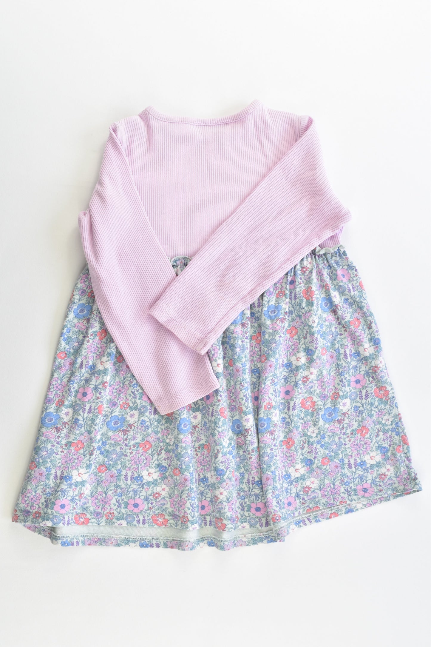 Next (UK) Size 1 (12-18 months, 86 cm) Ribbed/Liberty Print Dress