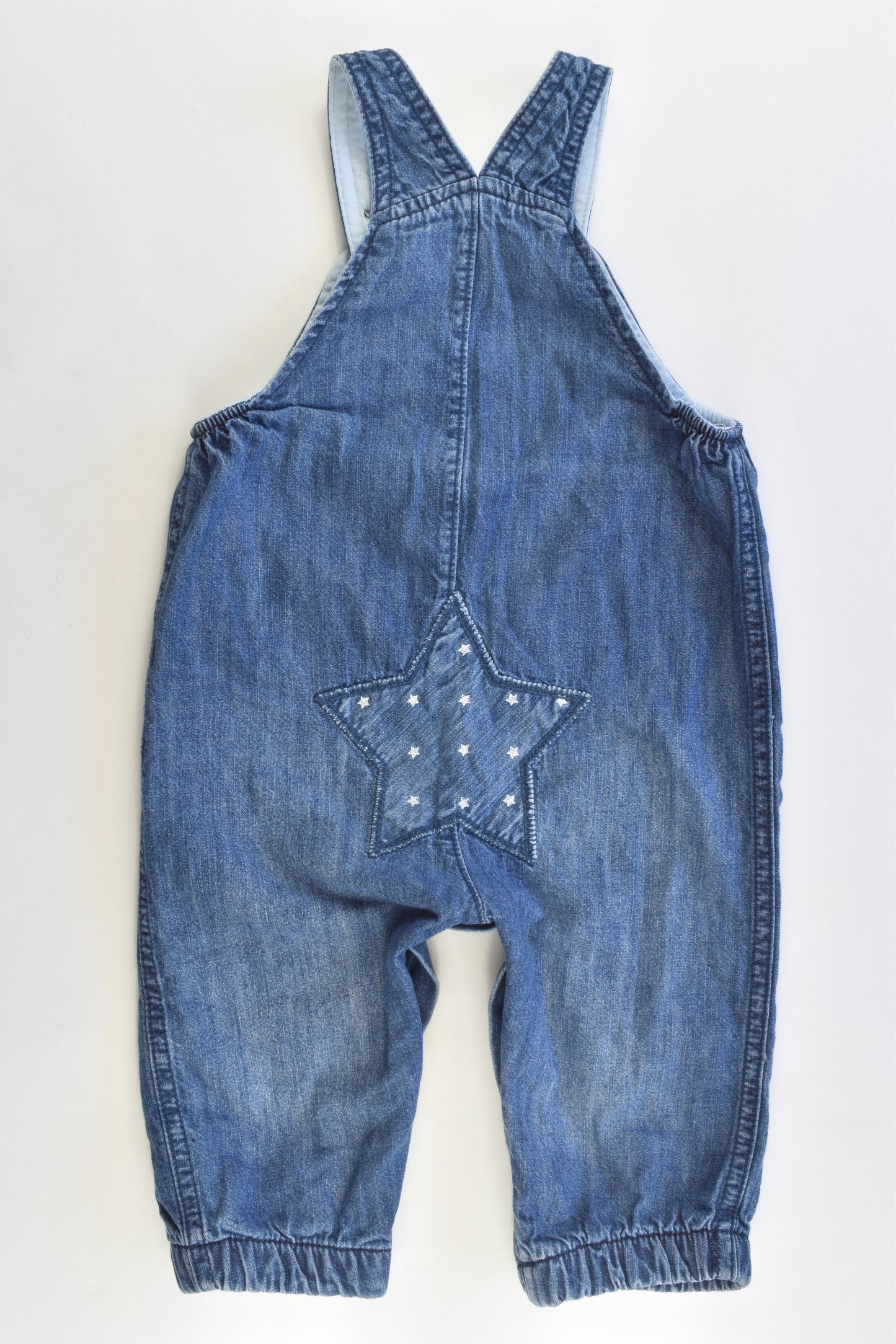 Next (UK) Size 6-9 months (0) Lined Soft Denim Monkey Overalls
