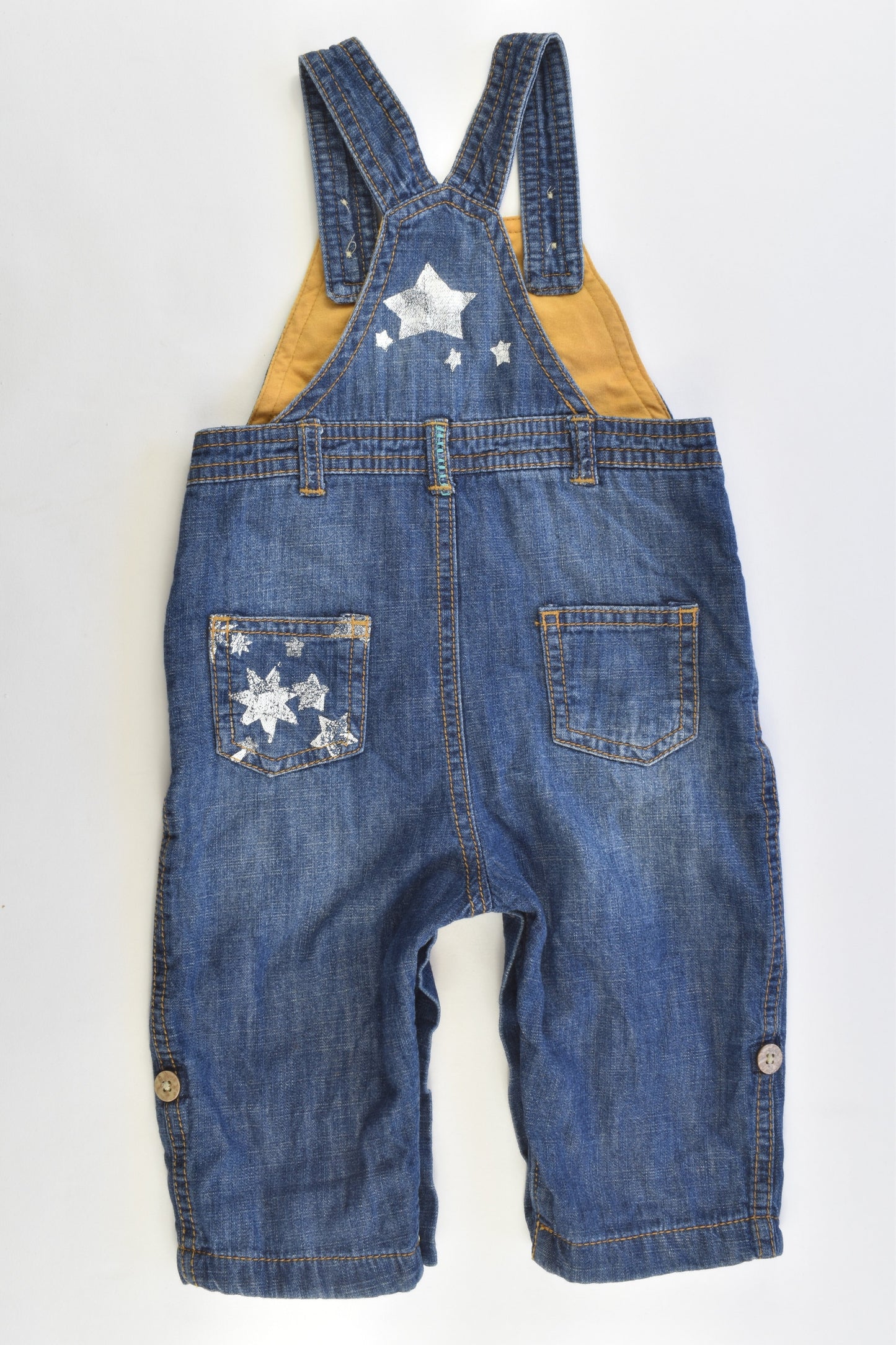 Next UK Size 6-9 months Lined Soft Denim Puppy Overalls
