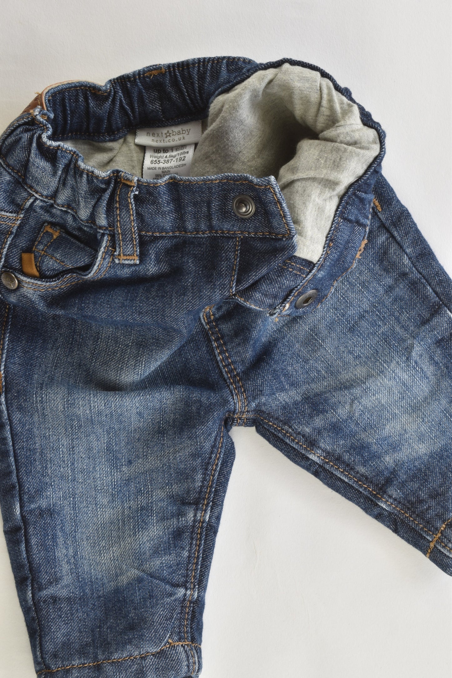 Next (UK) Size Up to 1 month Lined Denim Pants