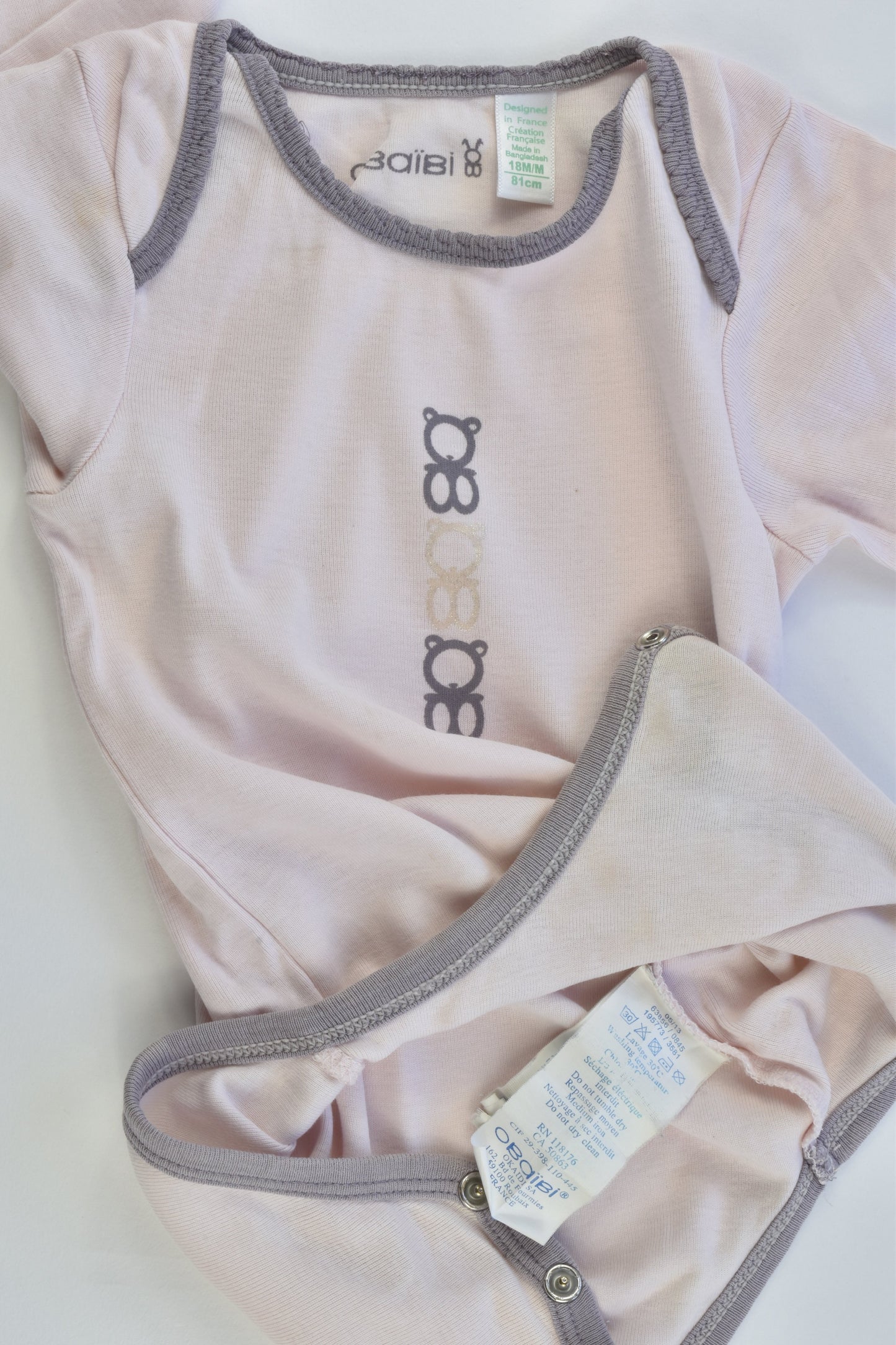 Obaïbi (France) Size 0-1 (18 months, 81 cm) Bodysuit