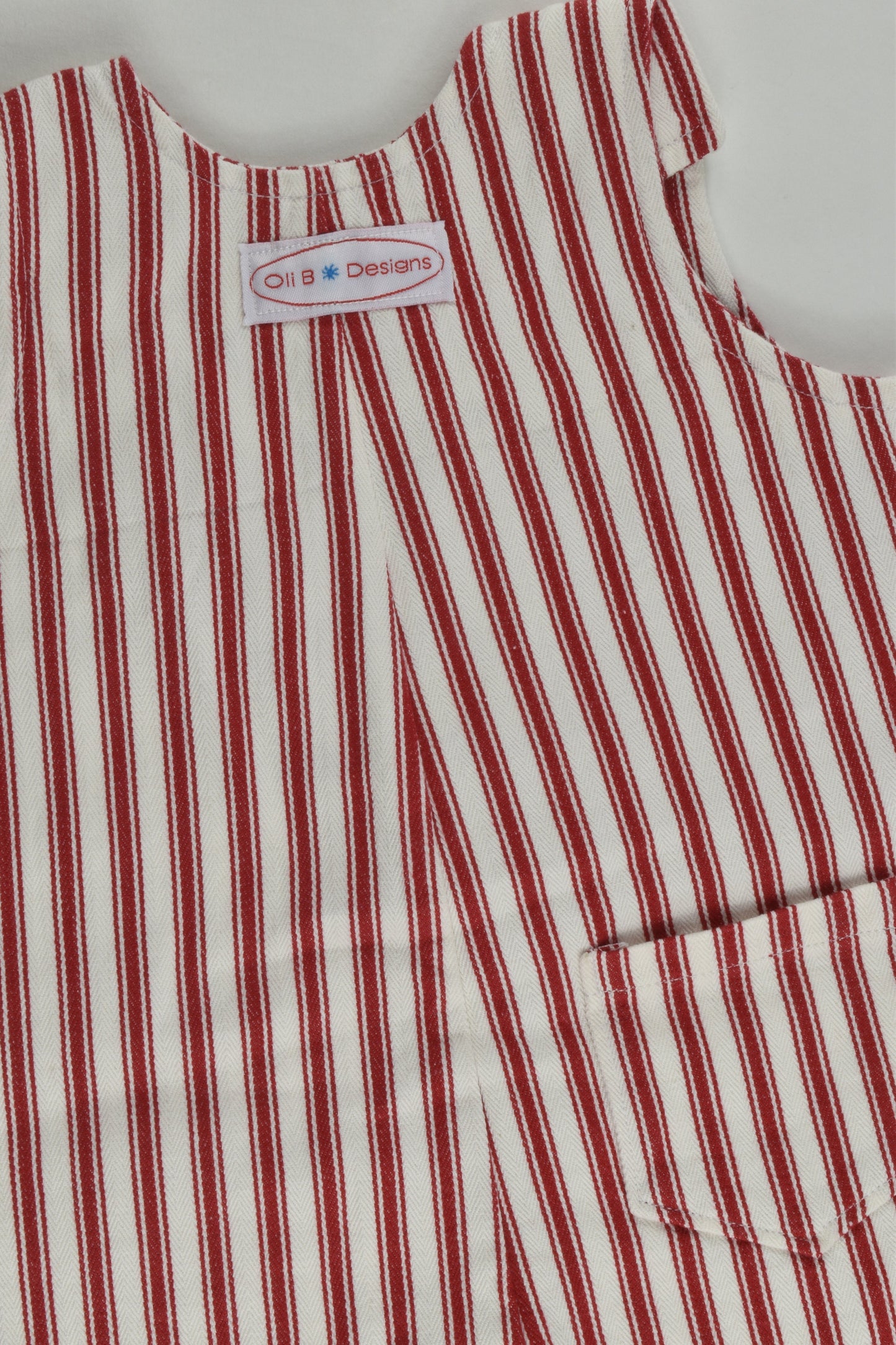 Oli B Designs Size approx 00 Handmade Striped Short Overalls